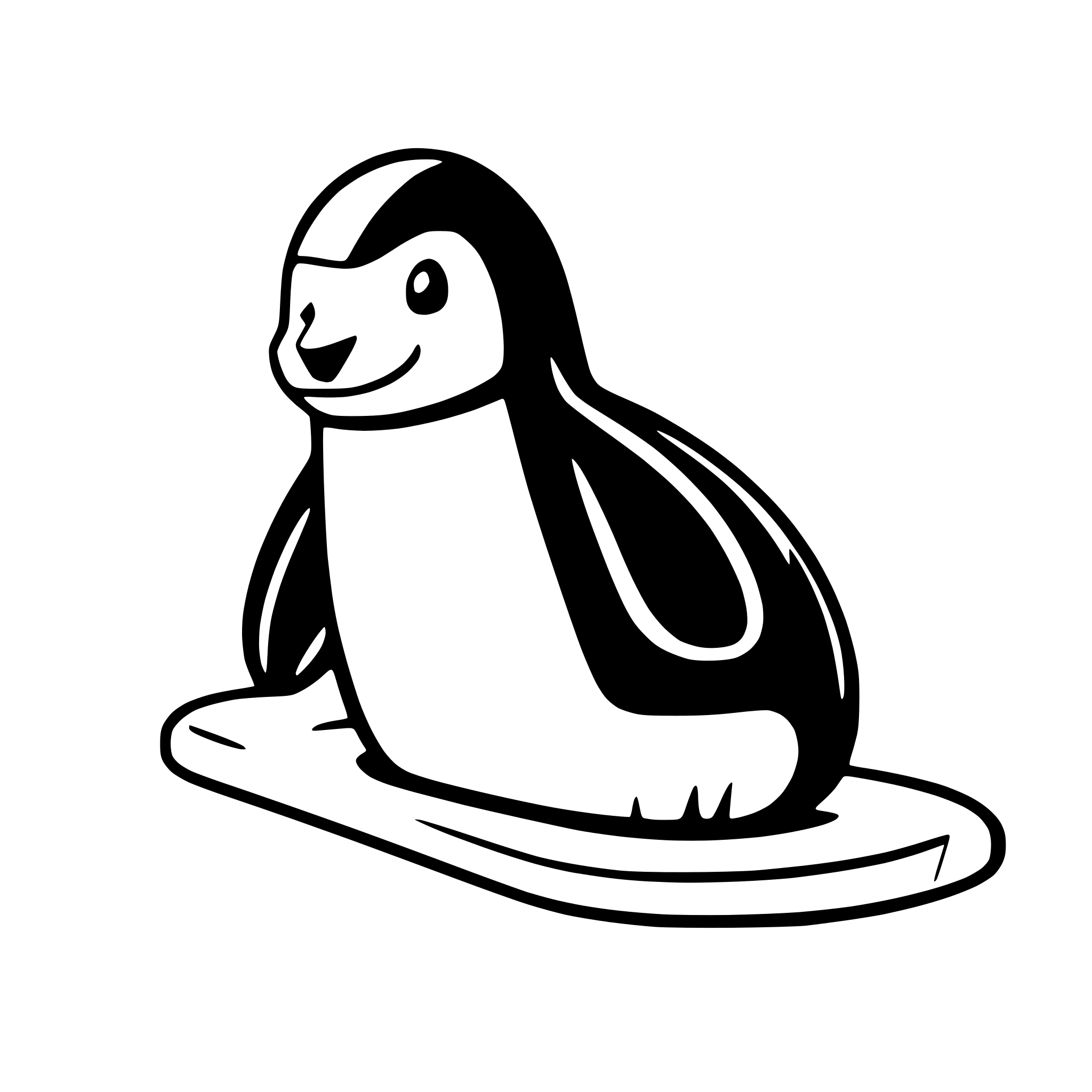 AI-generated SVG of 'penguin sliding on ice'