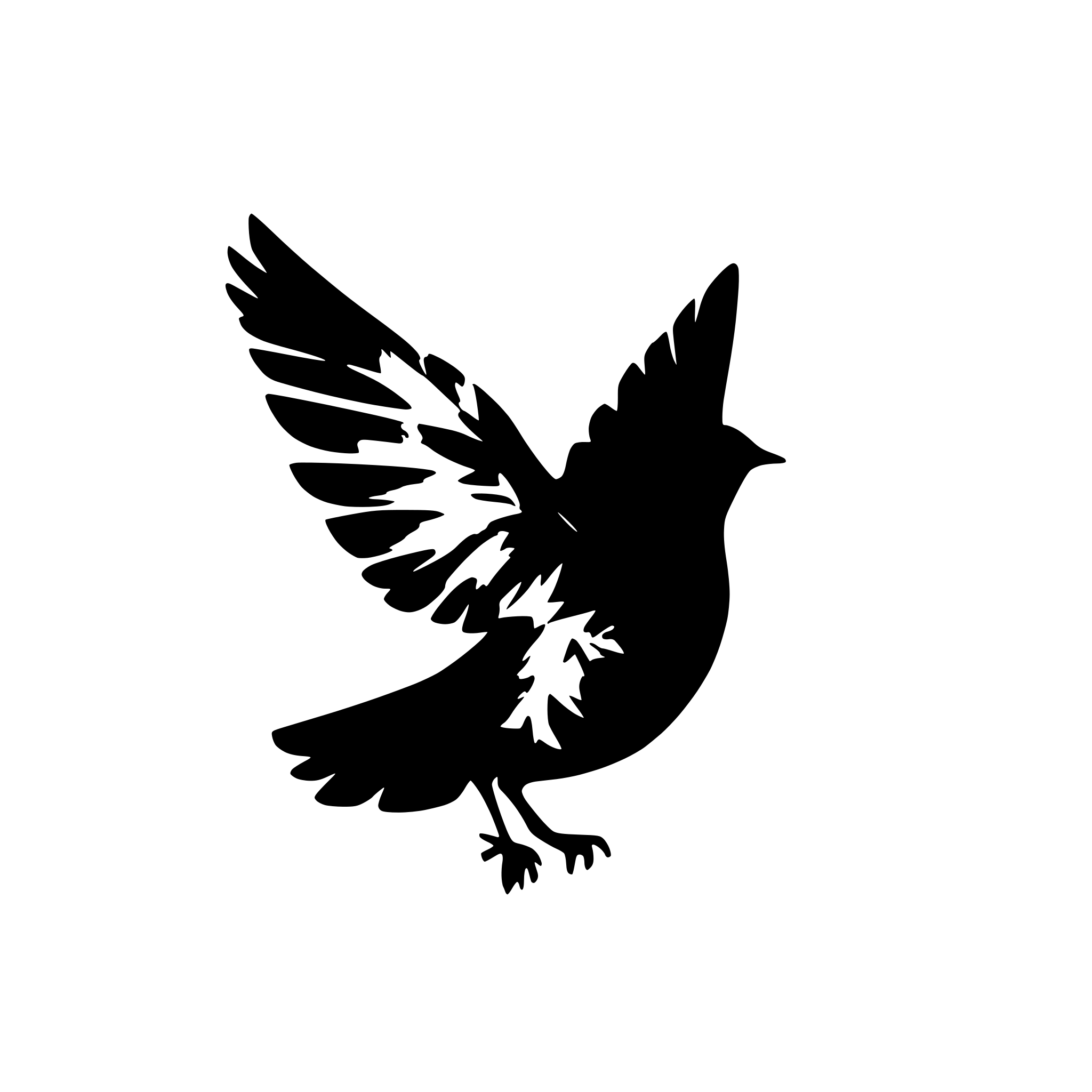 AI-generated SVG of a flying dove silhouette