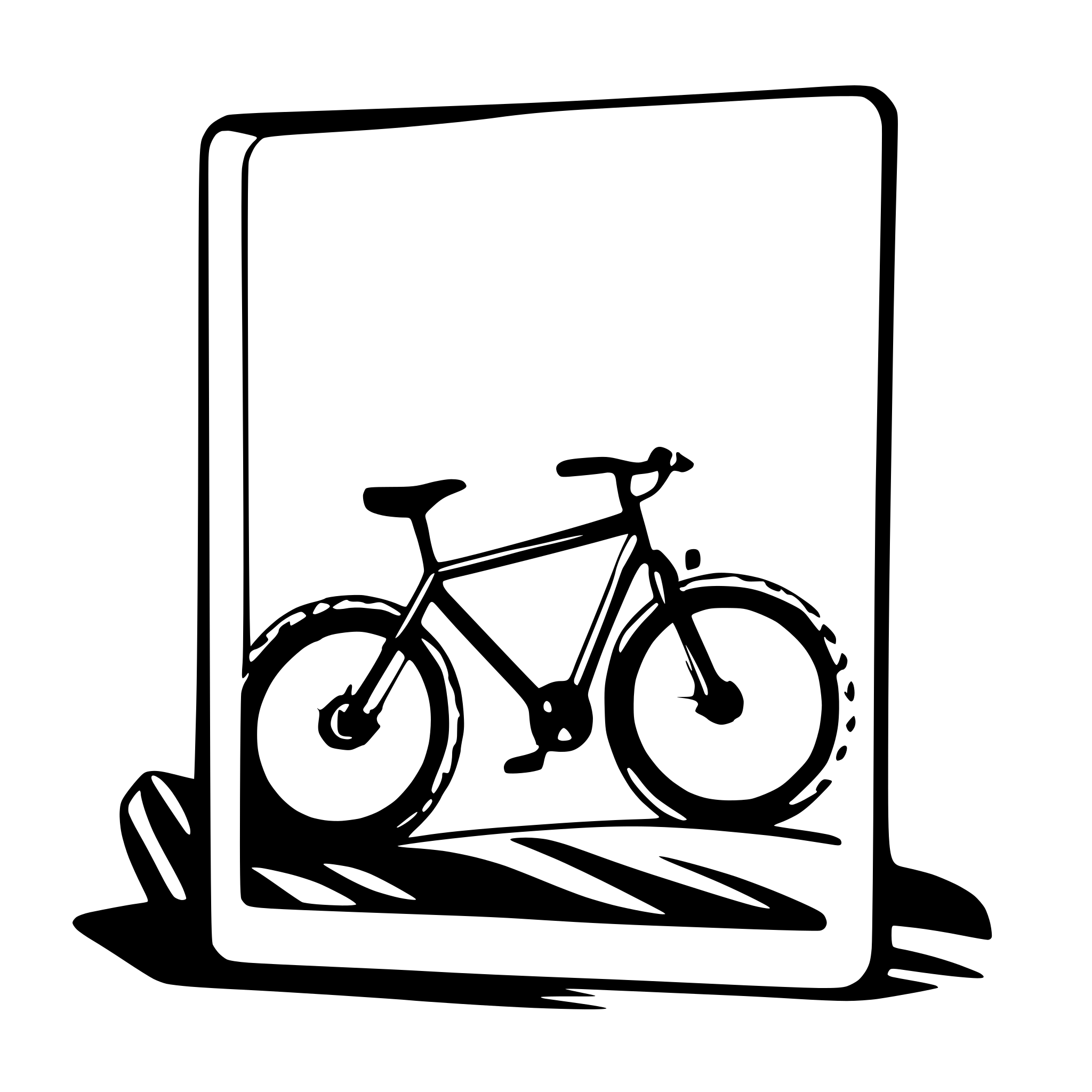 AI-generated SVG of a mountainbike breaking out of a picture frame