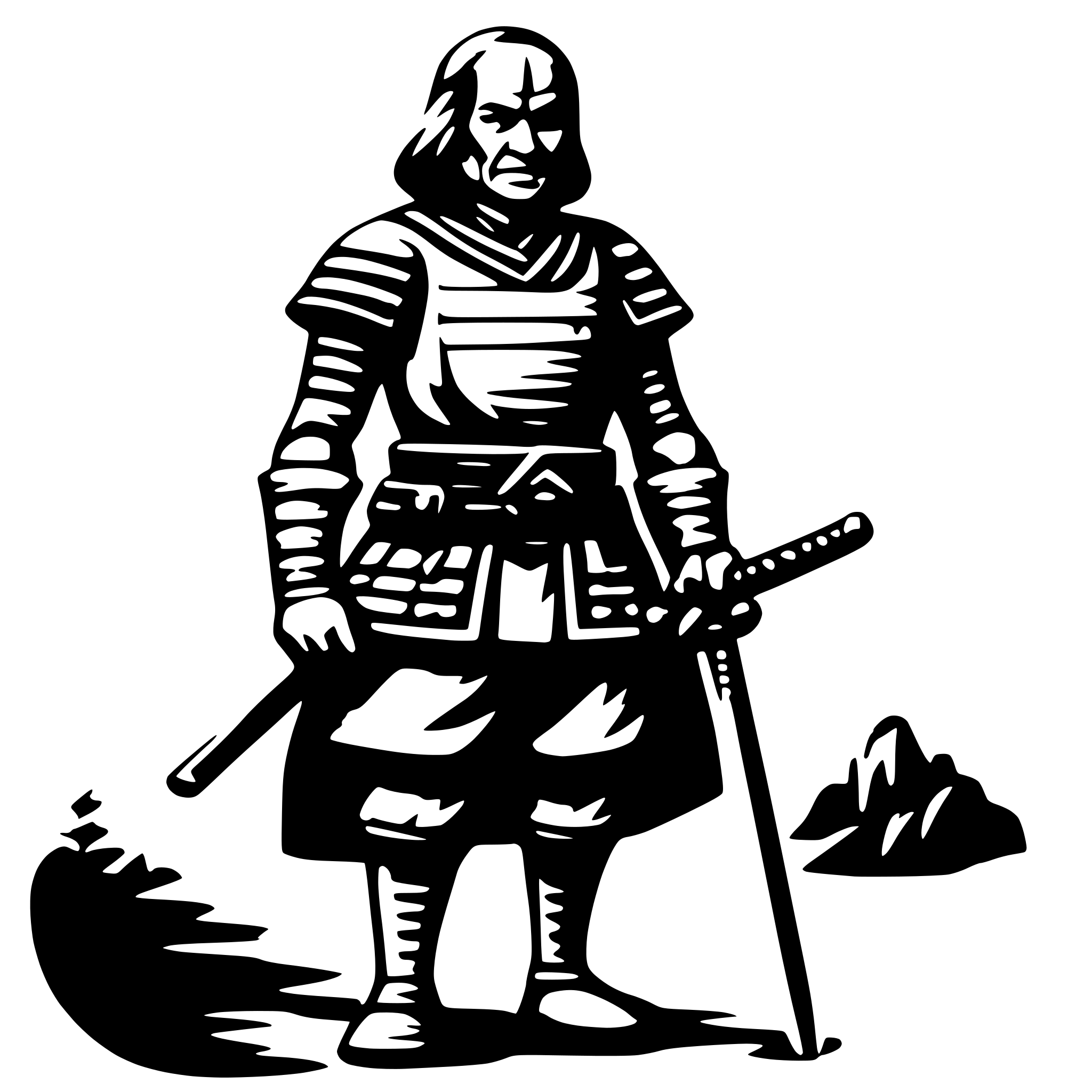 AI-generated SVG of a old samurai