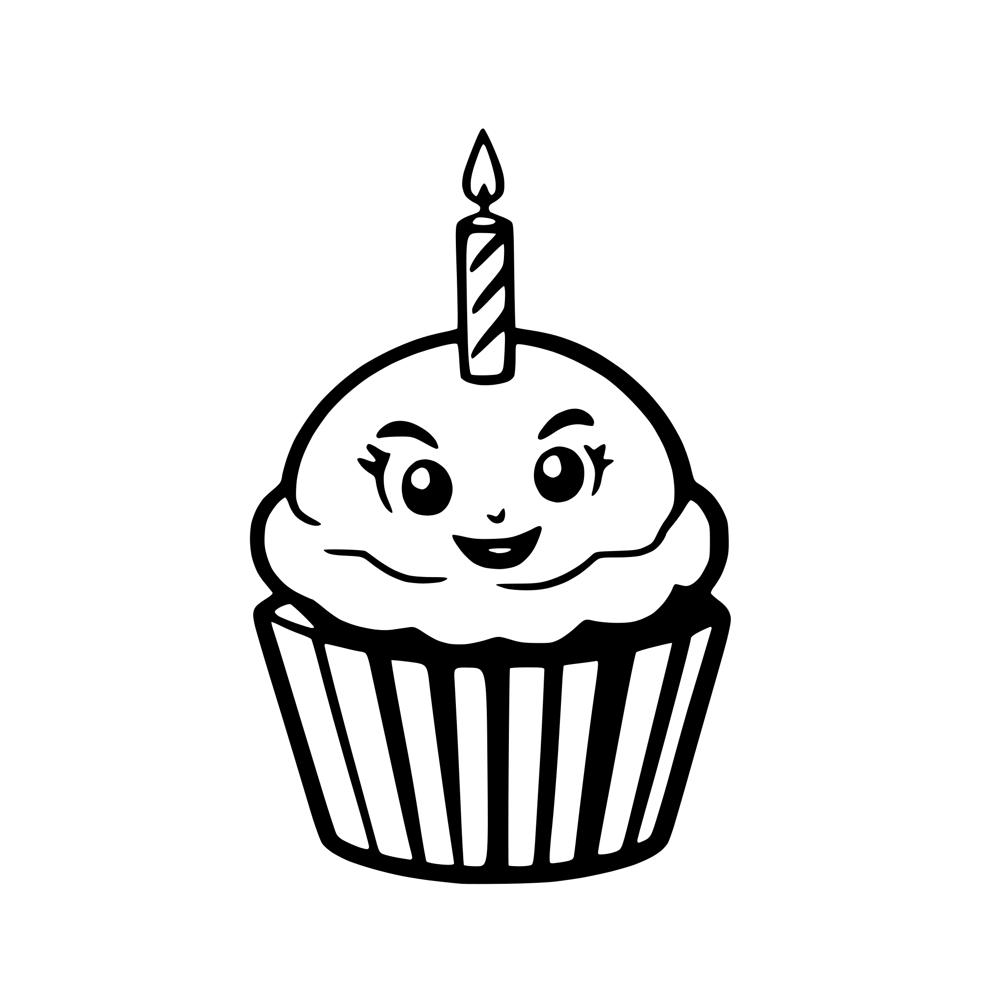 AI-generated SVG of a a cupcake holding a birthday candle