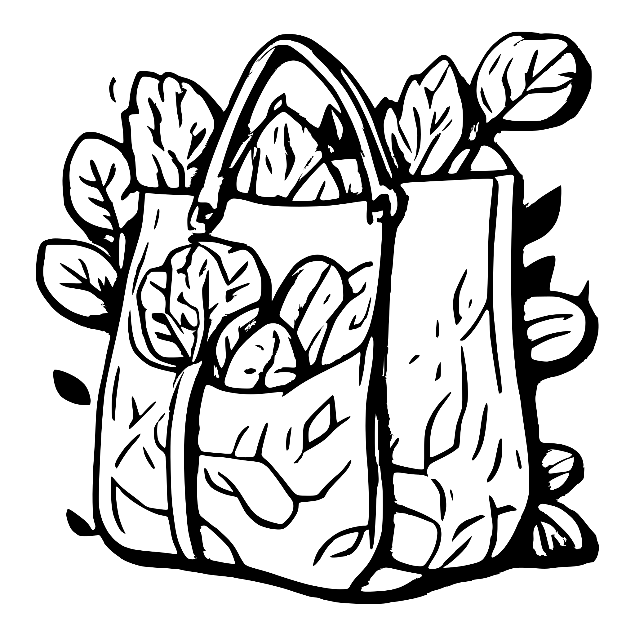 AI-generated SVG of a mesh bag with groceries