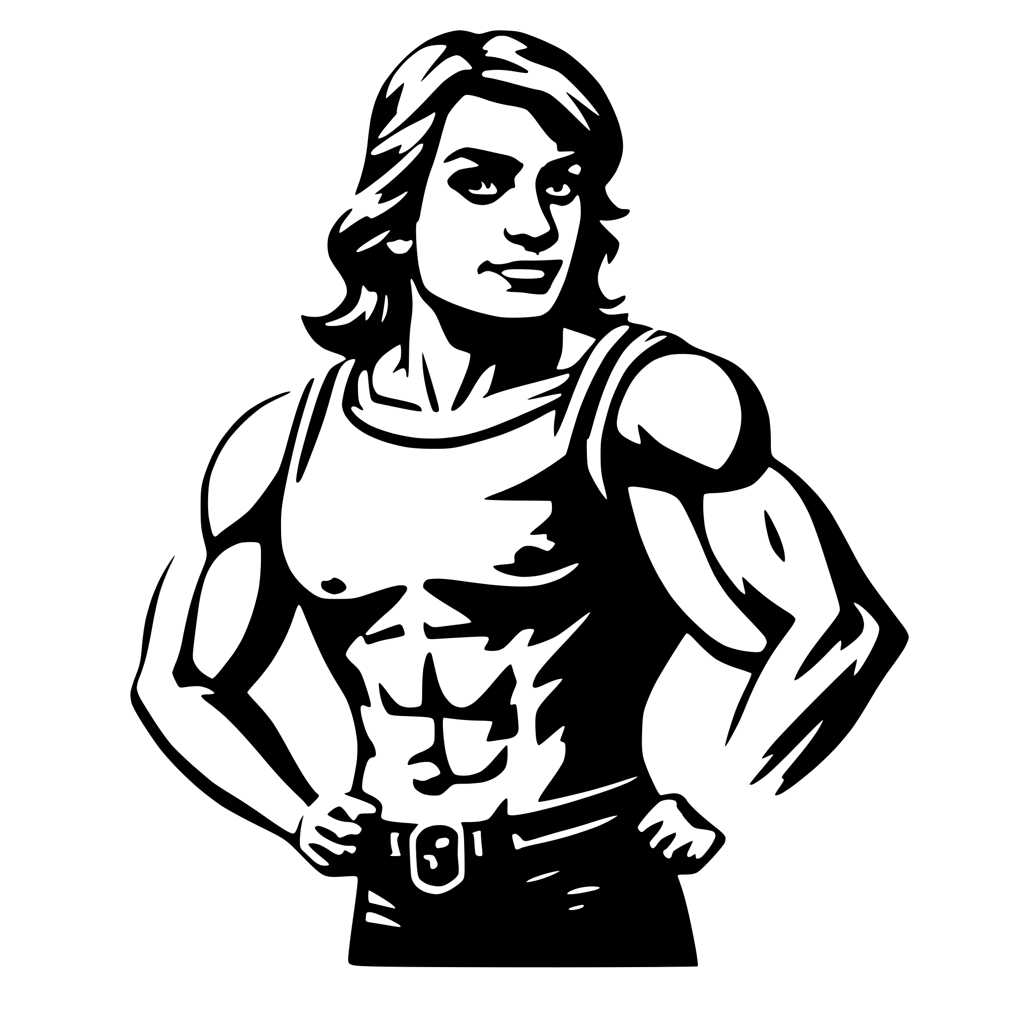 AI-generated SVG of 'a muscle man'