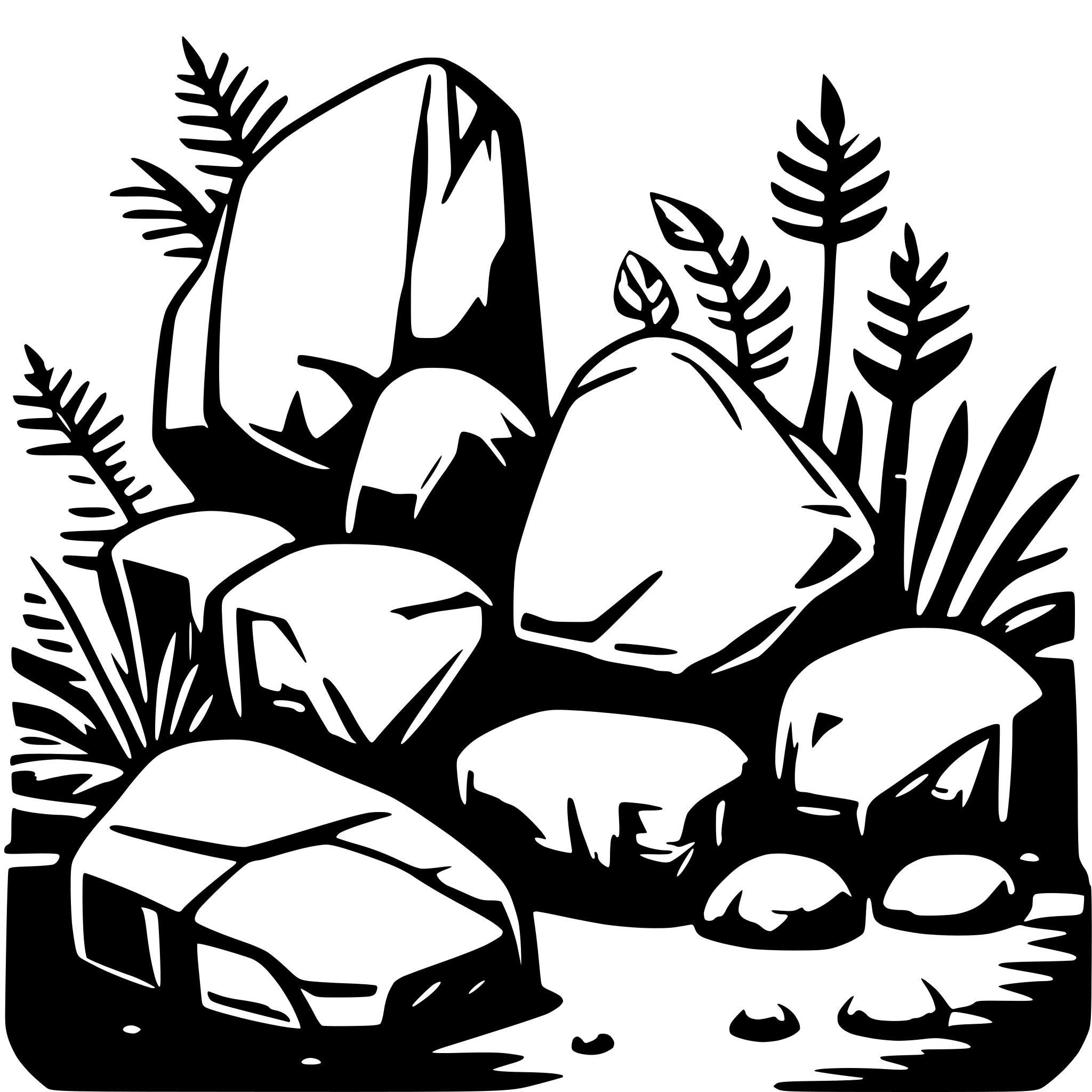 AI-generated SVG of 'jungle stones'
