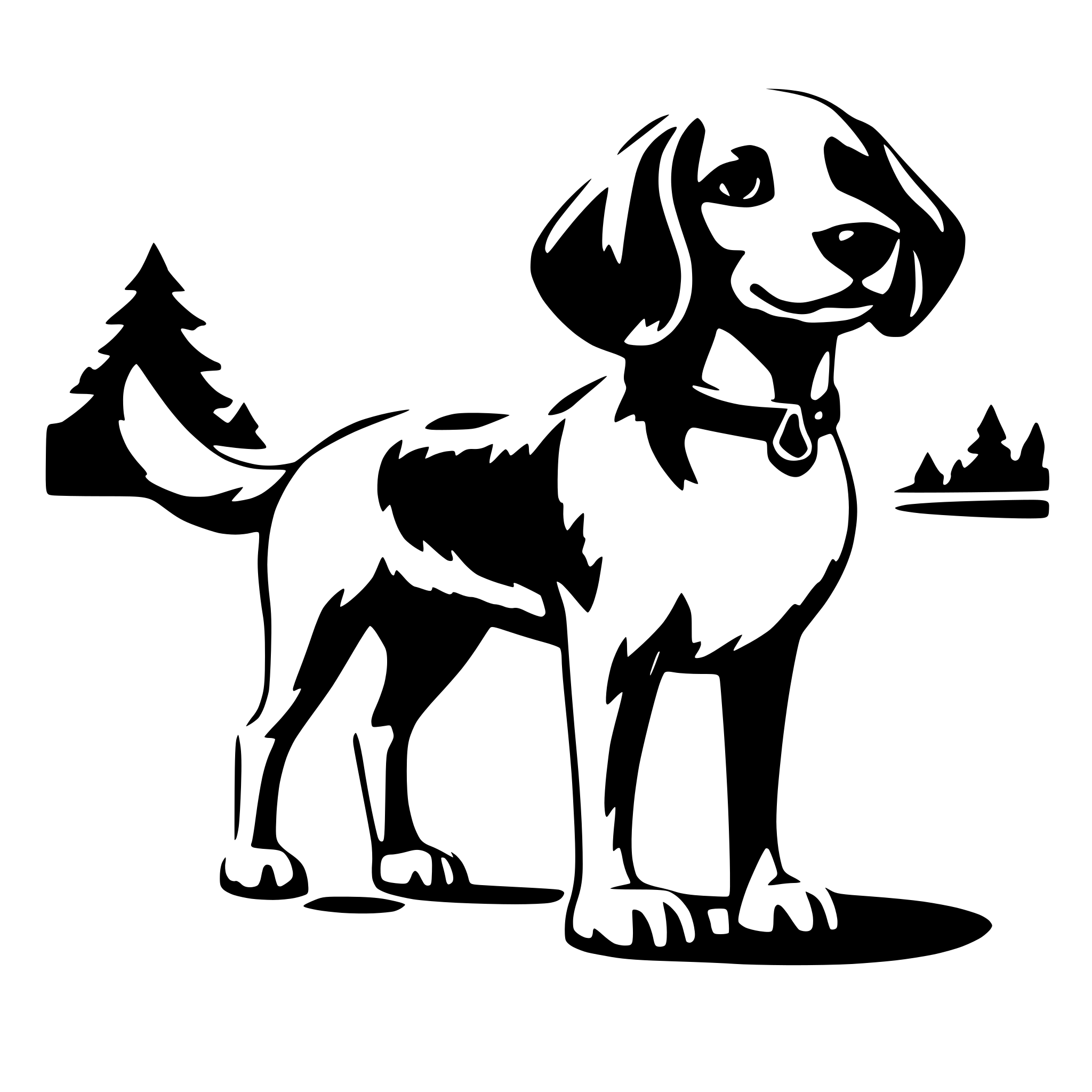 AI-generated SVG of 'simple dog with independent legs'