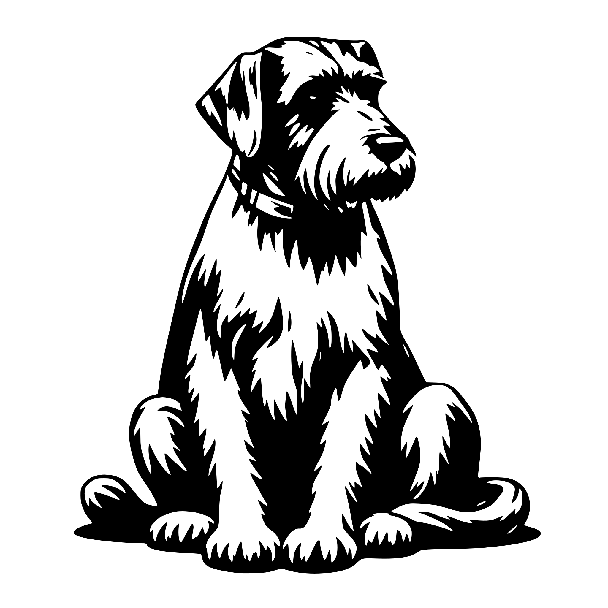 AI-generated SVG of 'schnauzer meditating'