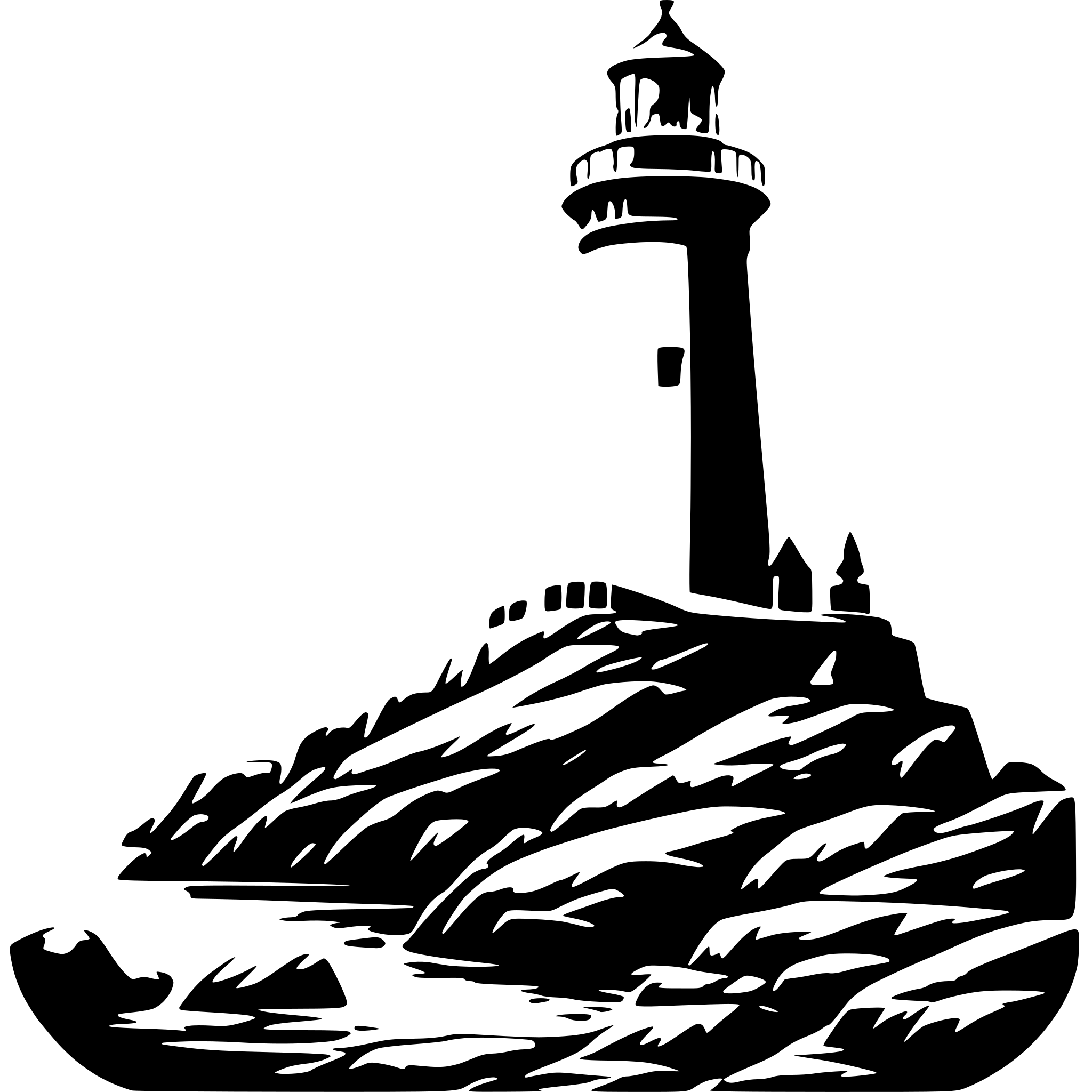 AI-generated SVG of 'A lighthouse on a rocky shore'