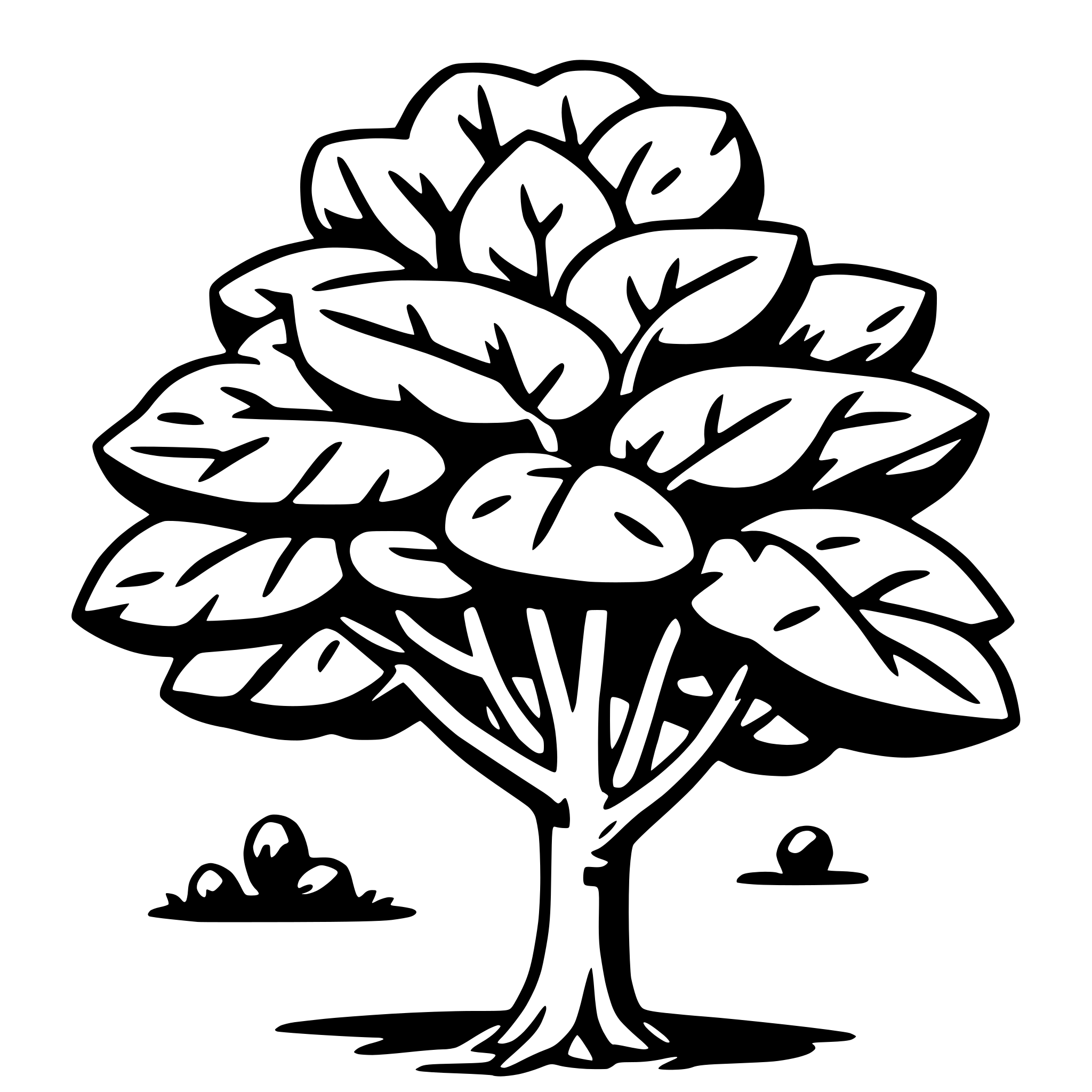 AI-generated SVG of a walnut tree