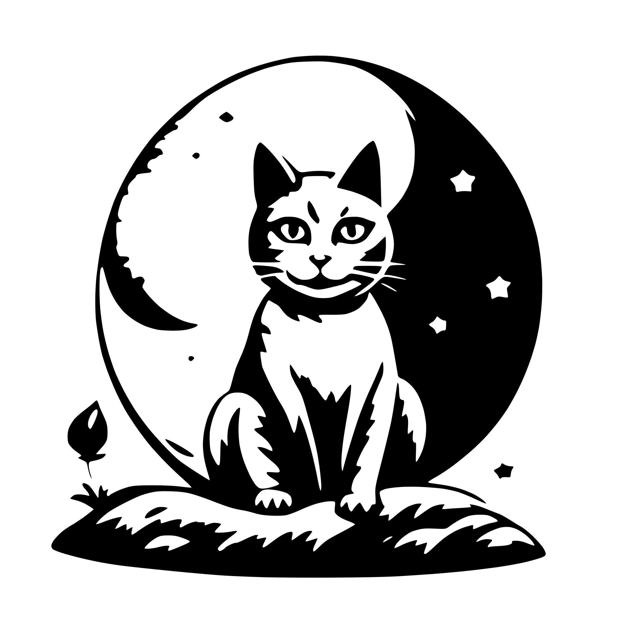 AI-generated SVG of 'cat in the moon'