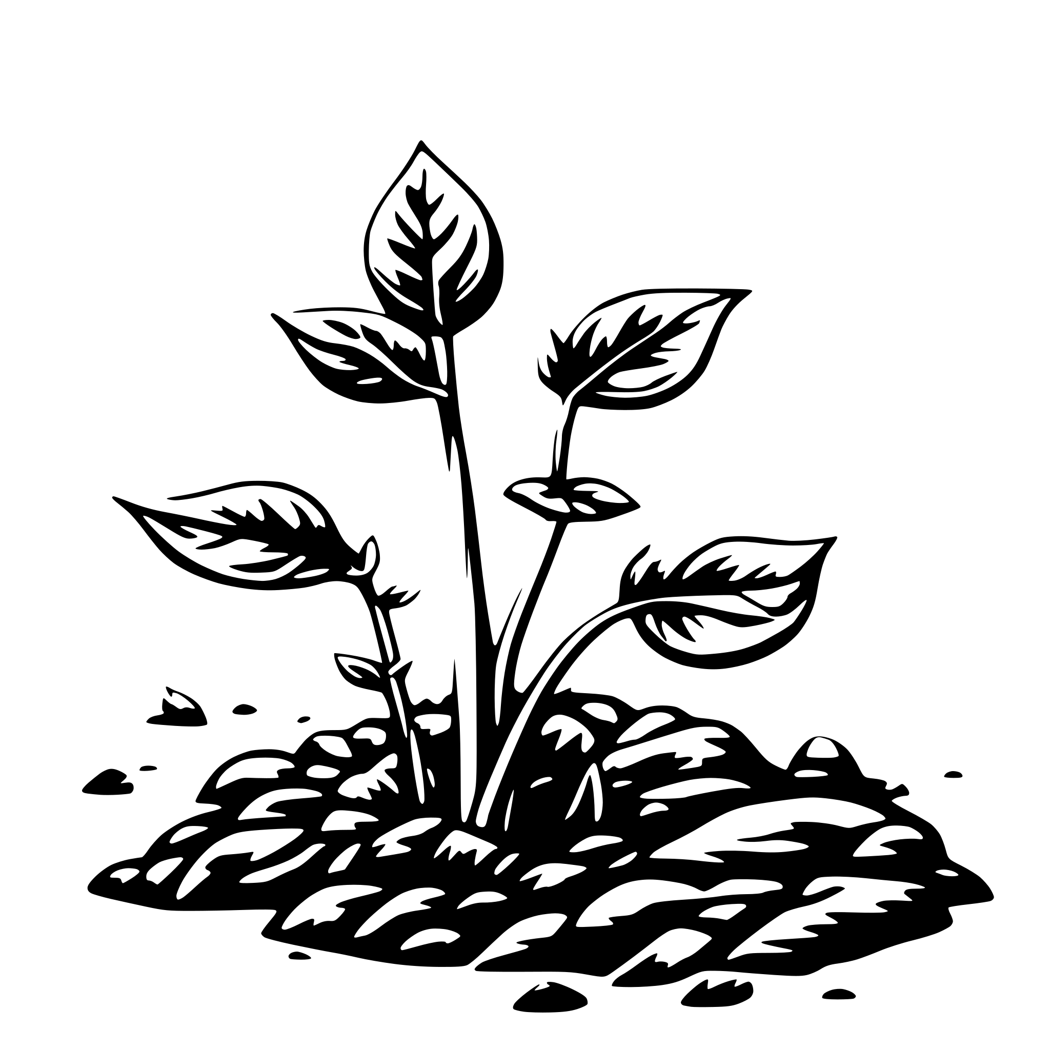 AI-generated SVG of a a little green shoot sprouted through the ground