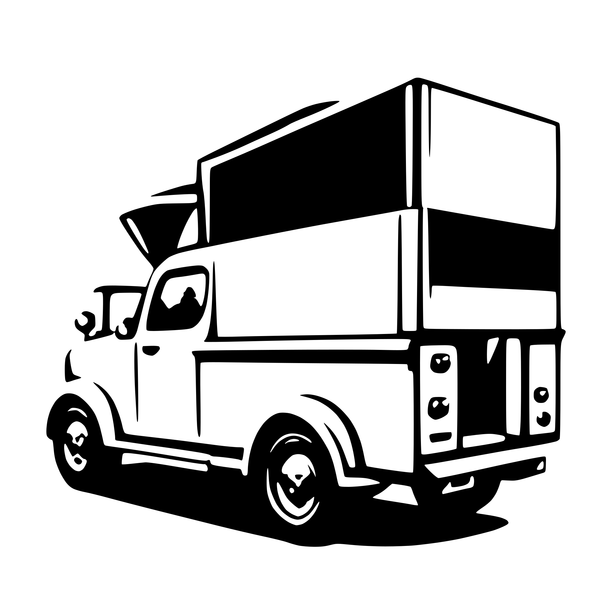 AI-generated SVG of a truck with folding back