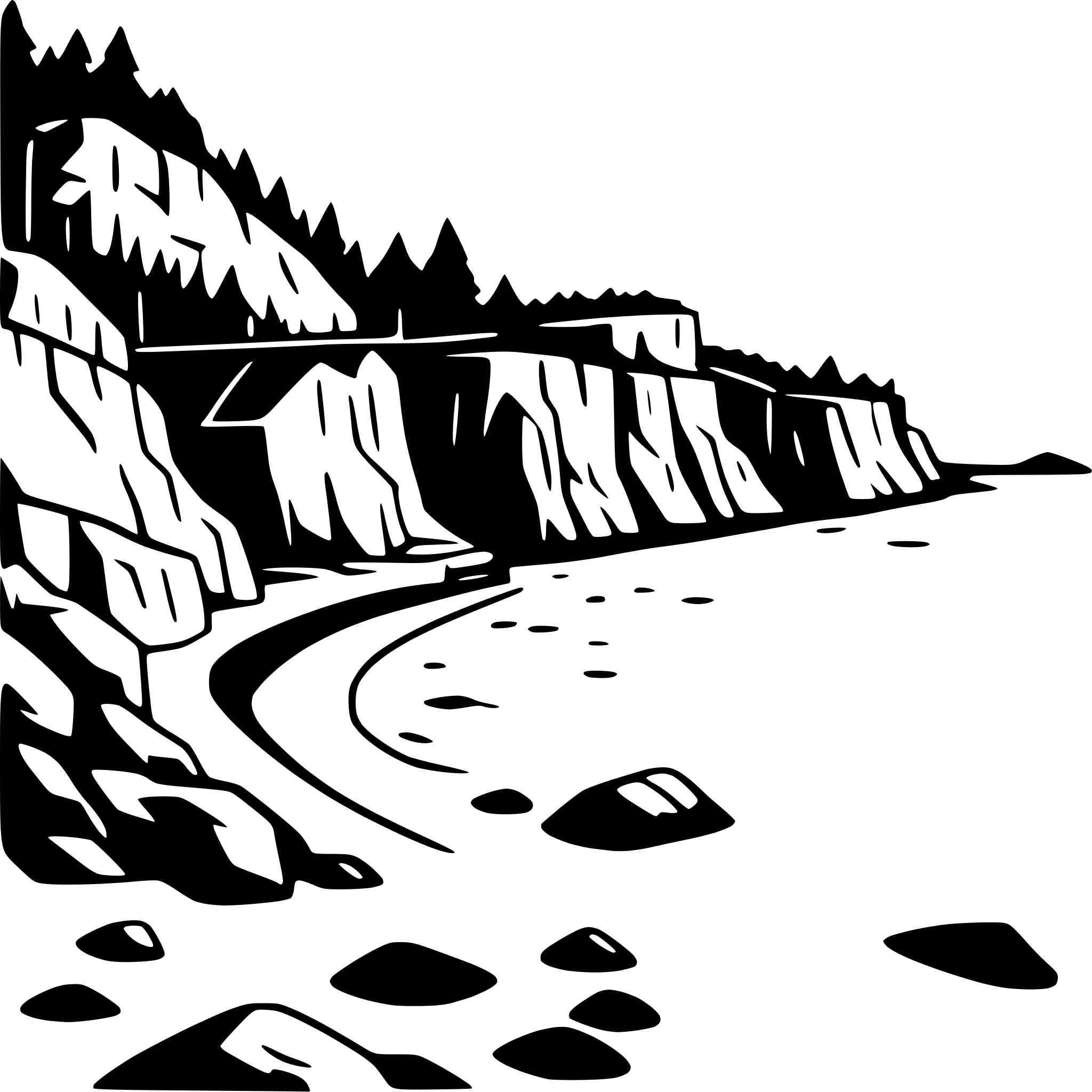 AI-generated SVG of a line art svg quaint cove with cliff on the left side