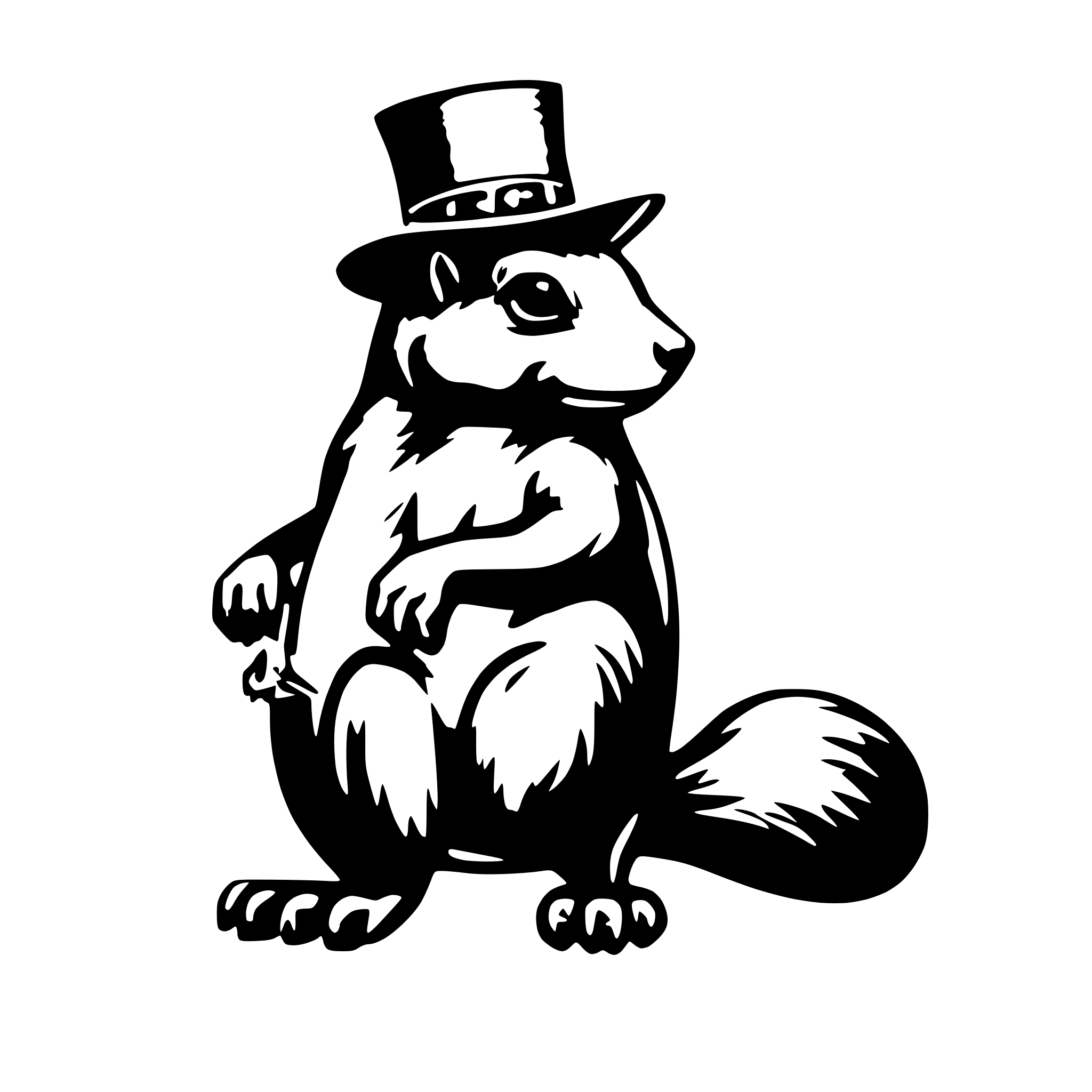 AI-generated SVG of 'Squirrel wearing a cowboy hat'