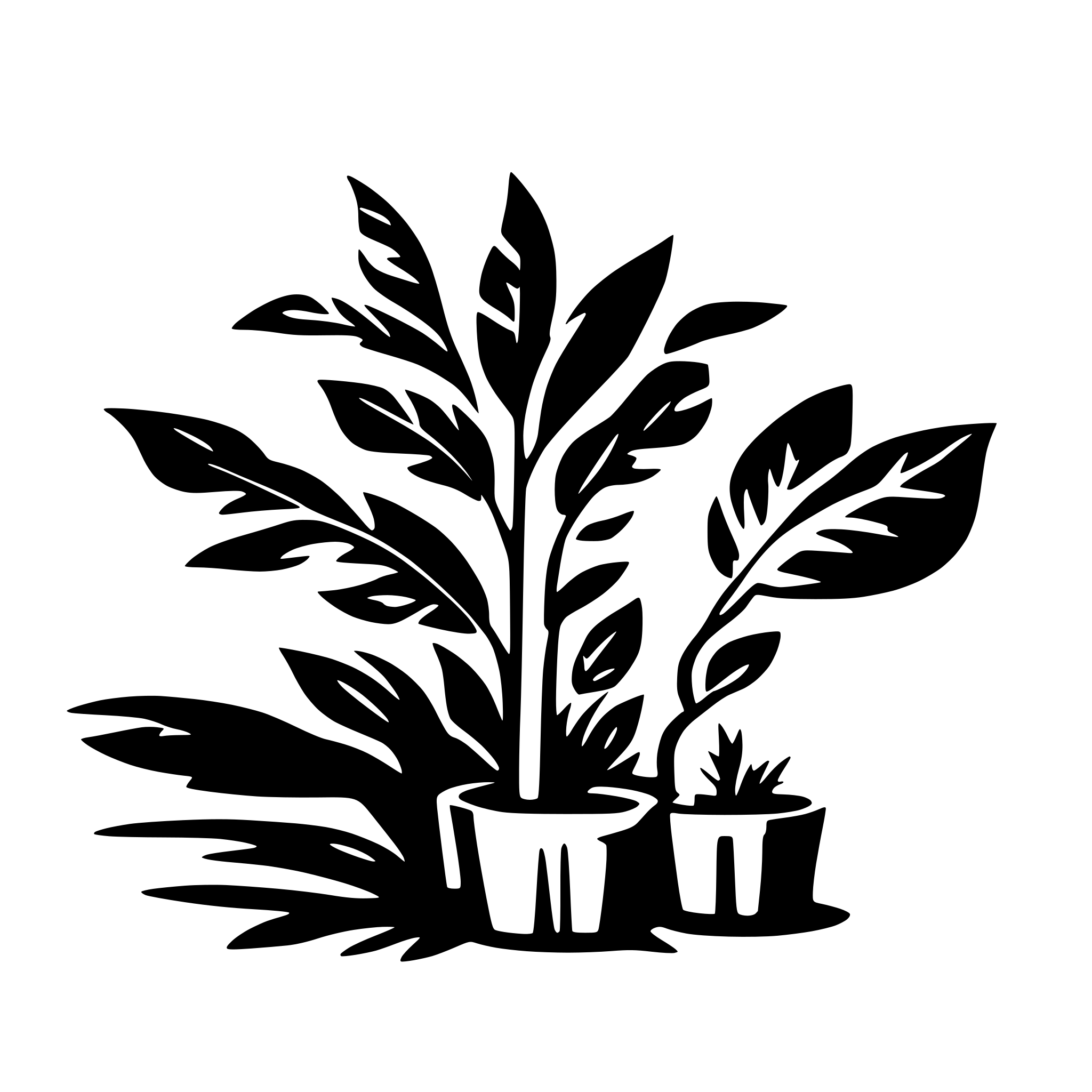 AI-generated SVG of 'Multiples plants shadows'