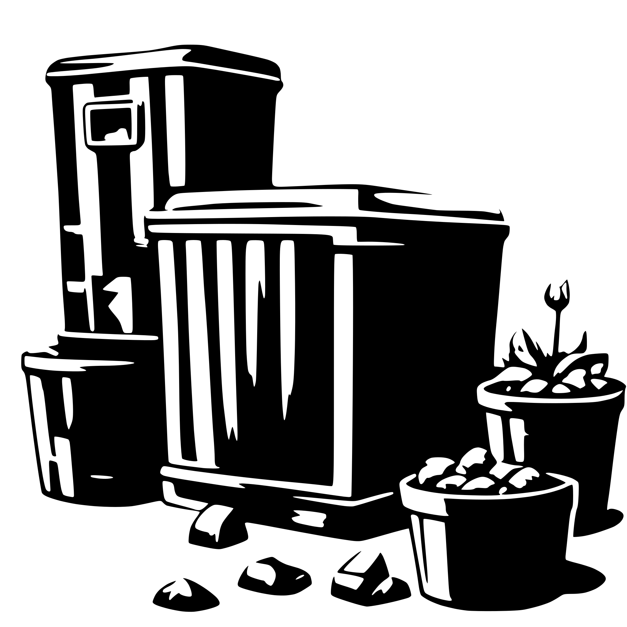 AI-generated SVG of a container in the for of a tilde black