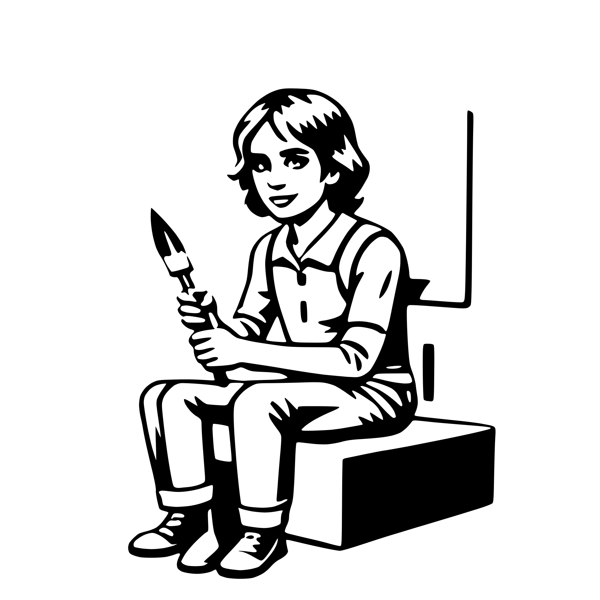 AI-generated SVG of a painter
