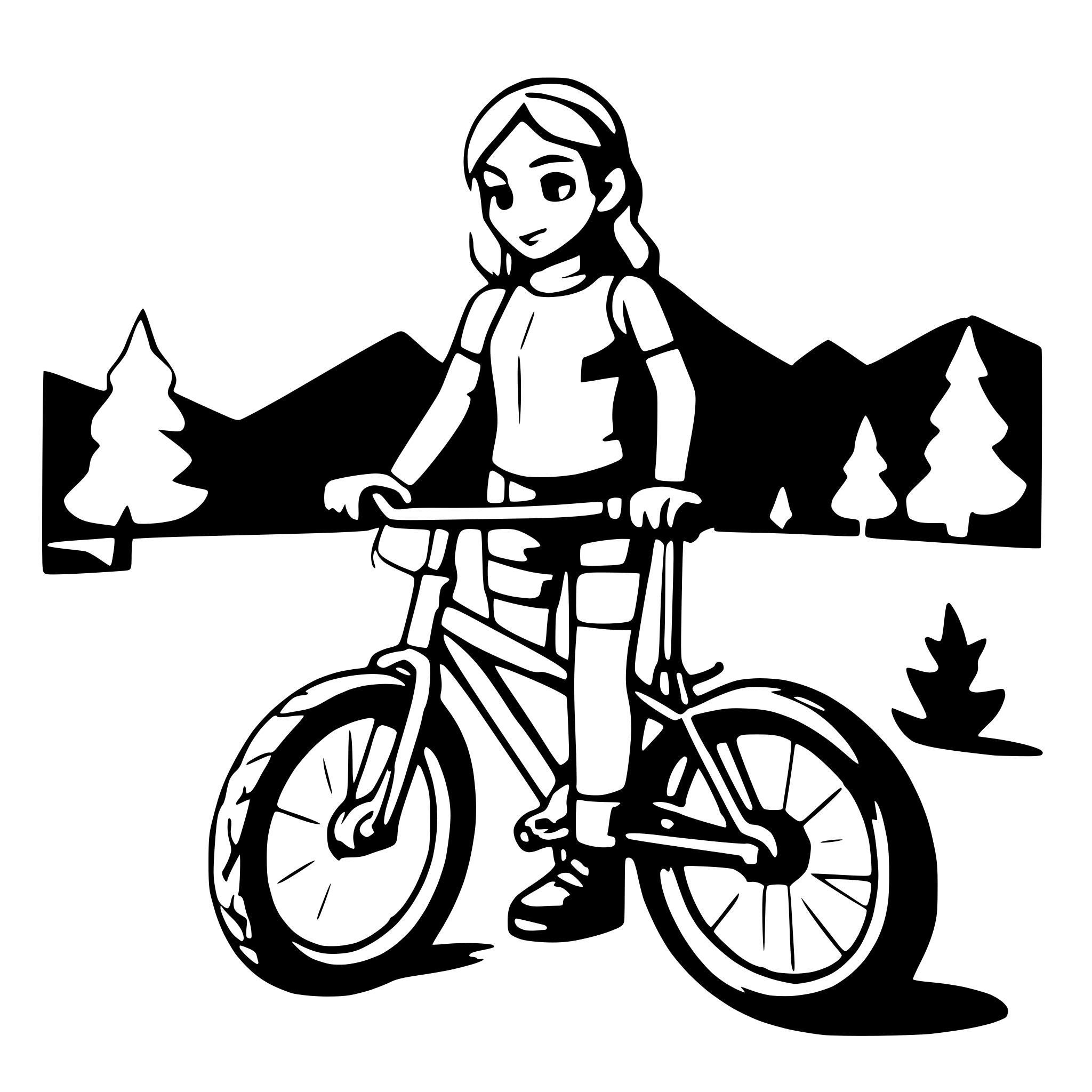AI-generated SVG of a mountain bikes