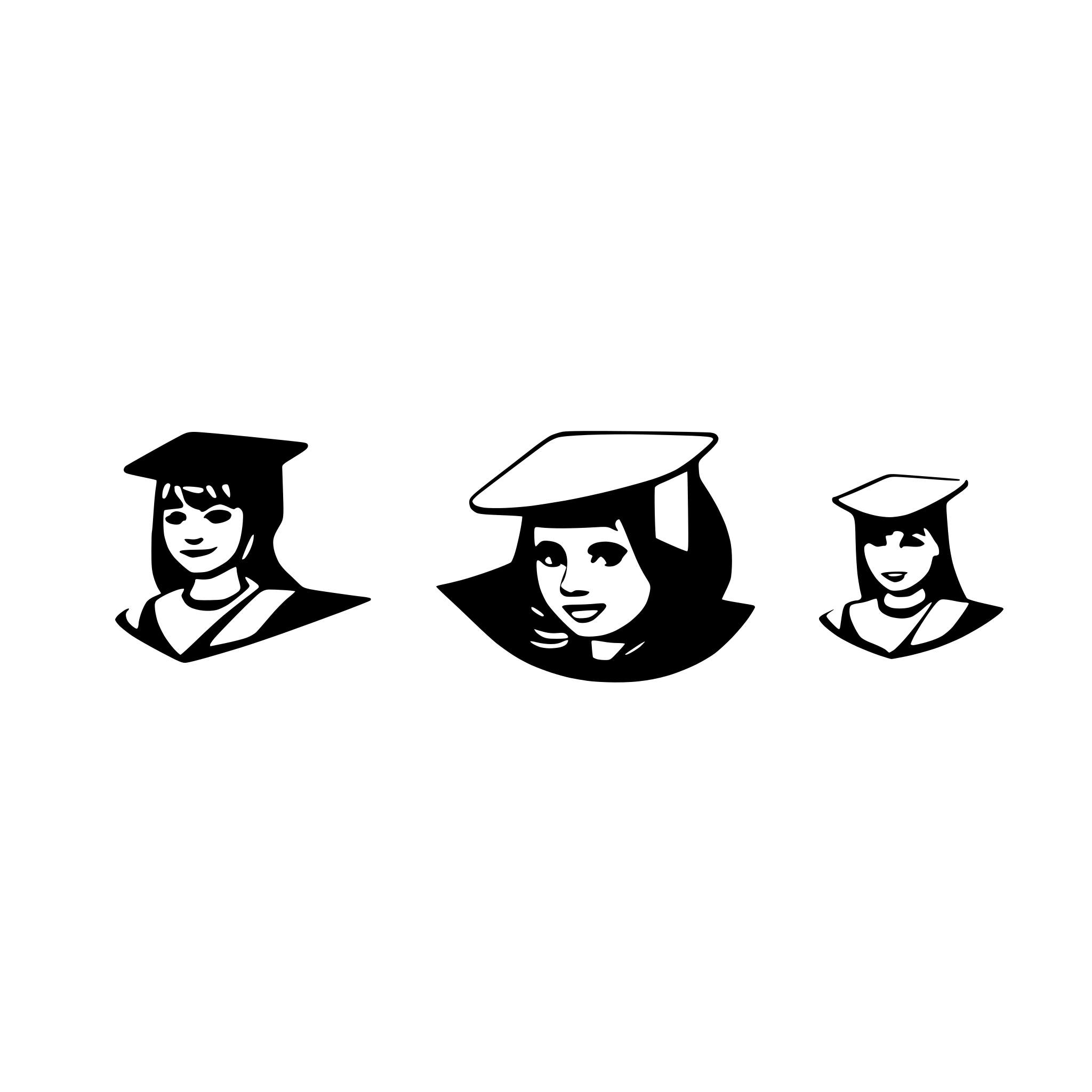 AI-generated SVG of a student laouch, gradute caps