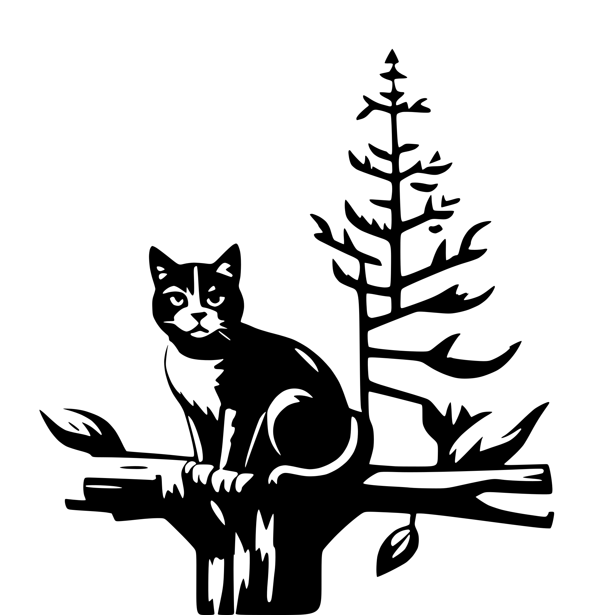AI-generated SVG of 'cat on the tree'