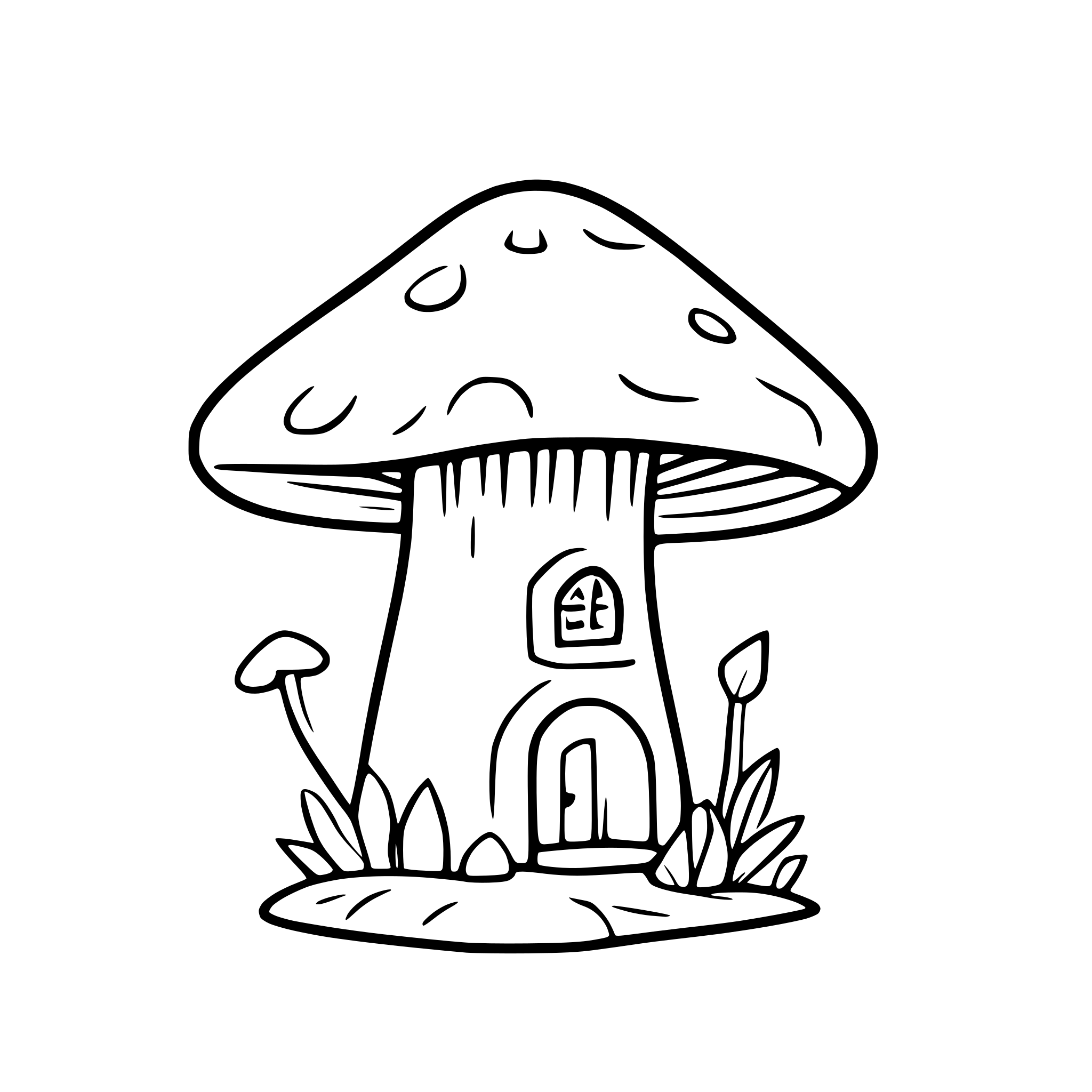 AI-generated SVG of 'mushroom with fairy house'