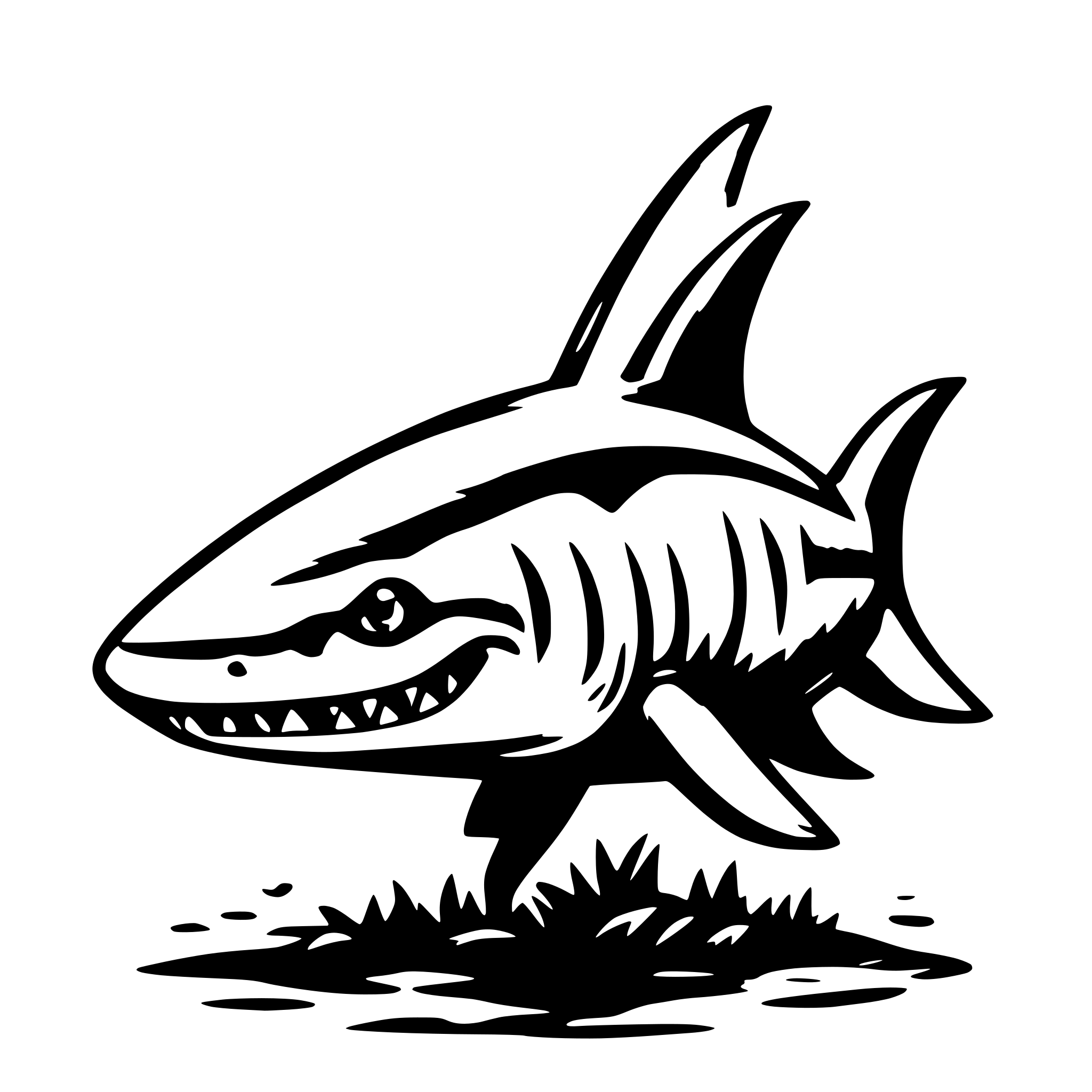 AI-generated SVG of a shark cartoon style