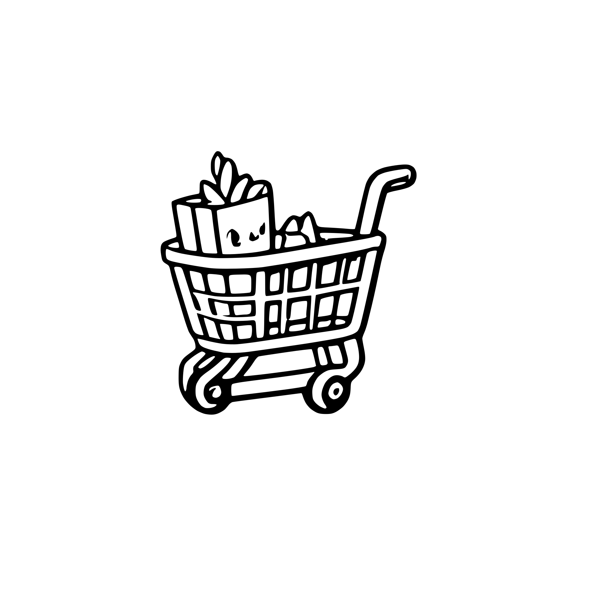 AI-generated SVG of a a shopping cart empty pastel colors