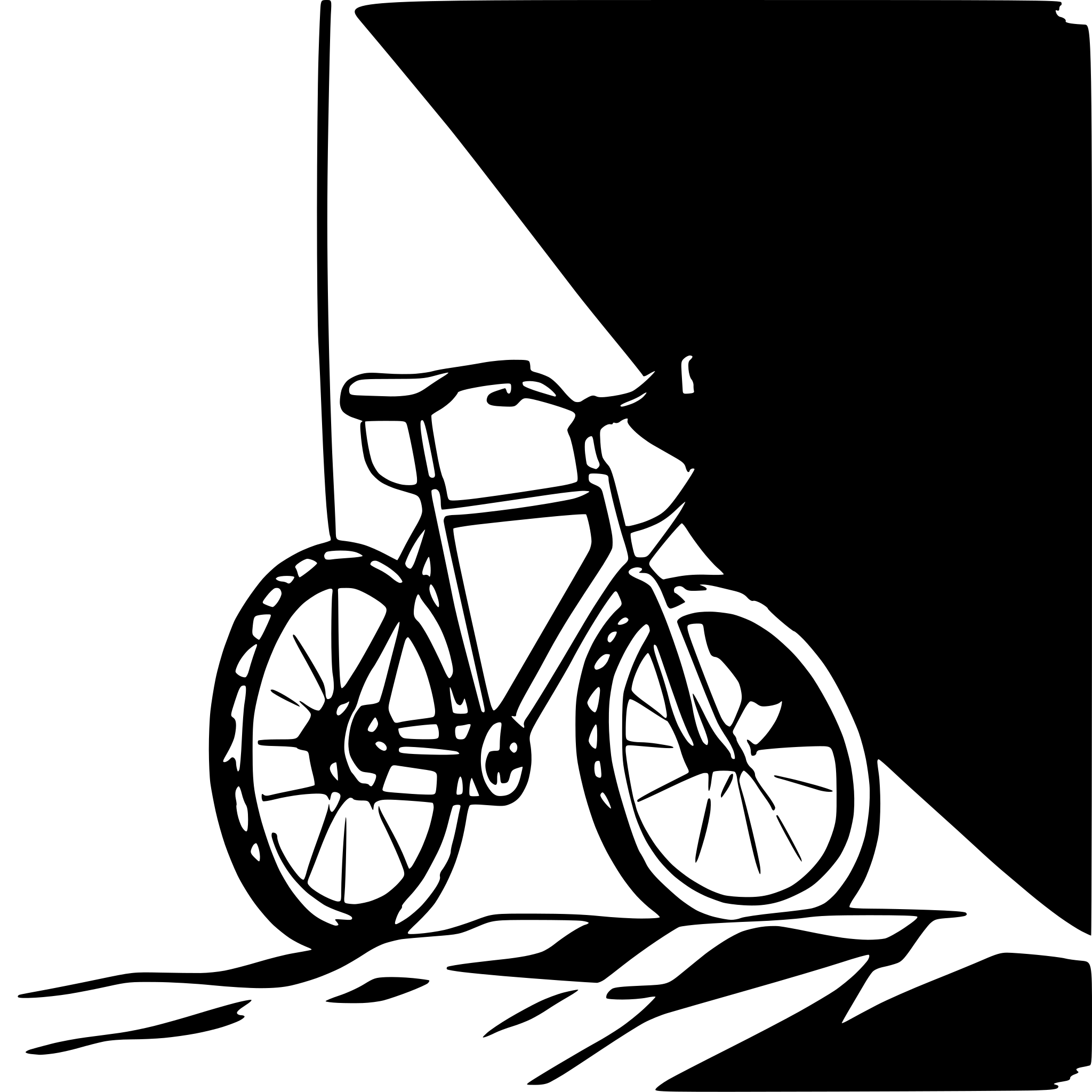 AI-generated SVG of a mountainbike breaking through a wall