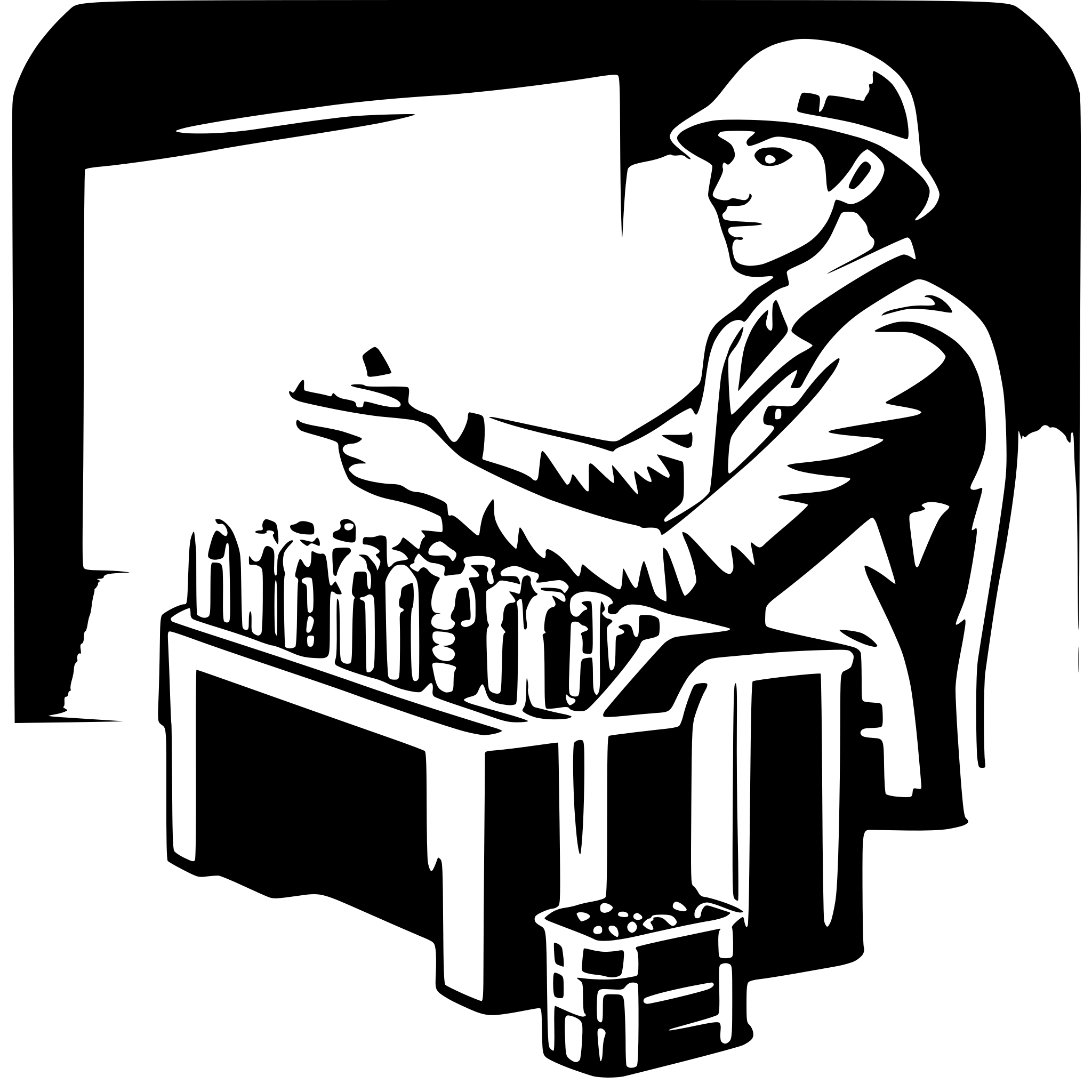 AI-generated SVG of 'Ammunition quality inspector'