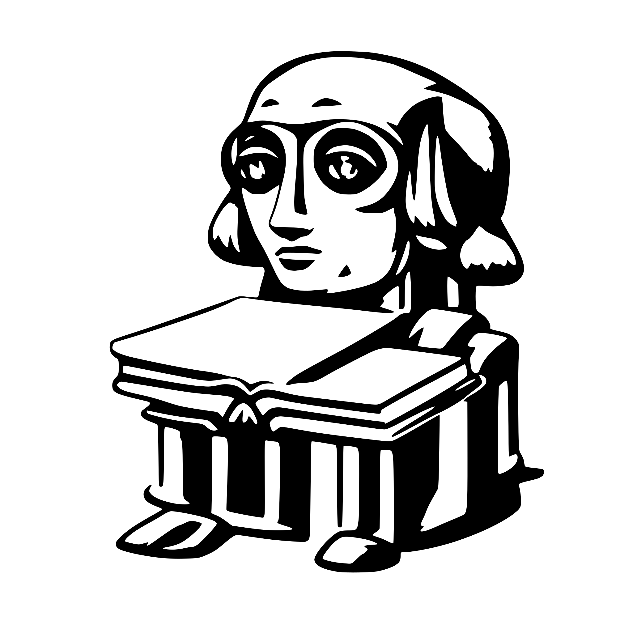 AI-generated SVG of 'Artificial intelligence and a book'