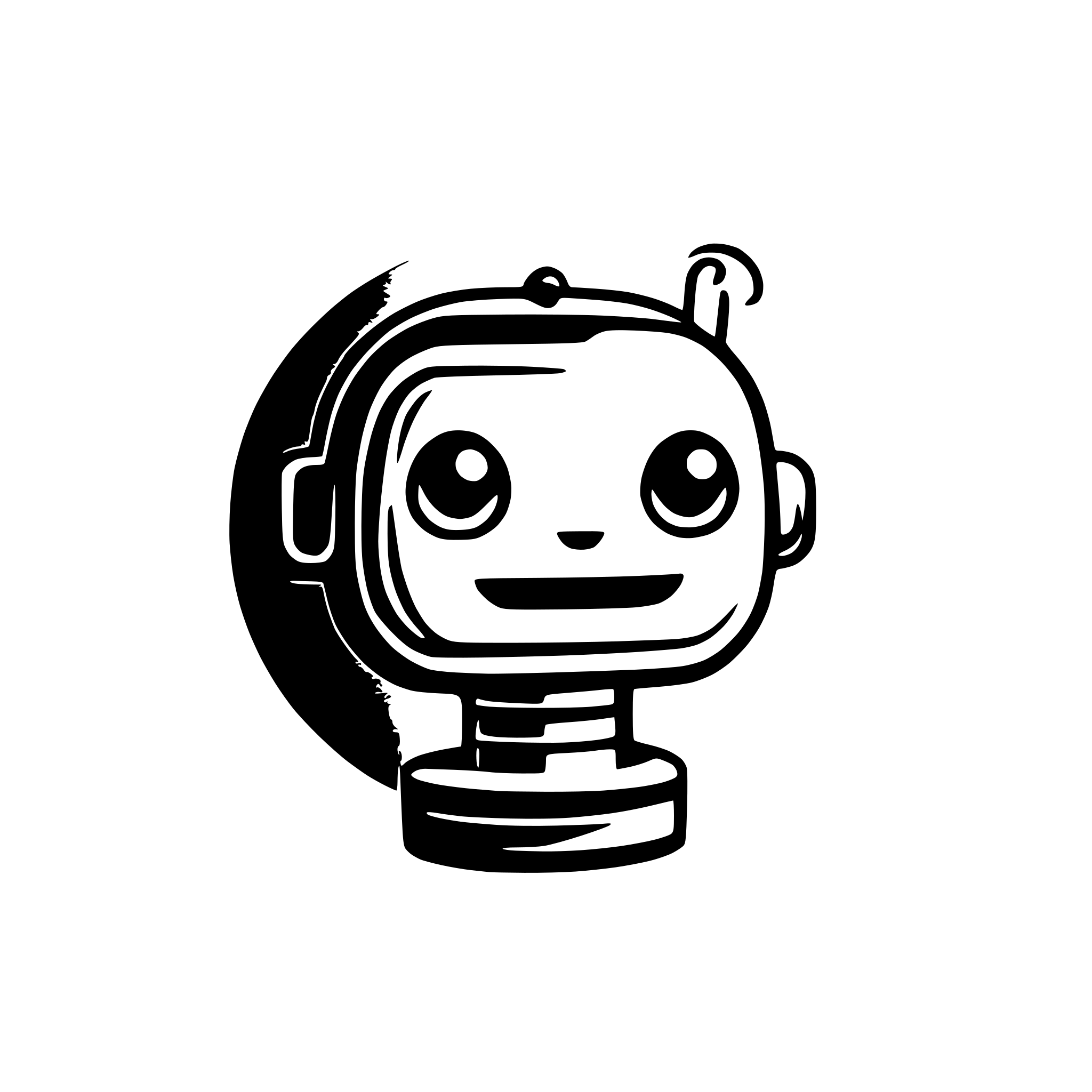 AI-generated SVG of a Generate a flat, minimal SVG logo of a friendly robot face inside a chat bubble. The robot should have a rounded square head with a smiling expression, circular eyes, and an antenna on top. The chat bubble should be a rounded square with a small tail at the bottom right, forming the container. Use a single violet/purple color (#A78BFA) for the entire shape. No shadows, no gradients, and no outer background — only the solid violet shape as an SVG with a transparent background, suitable for navbar