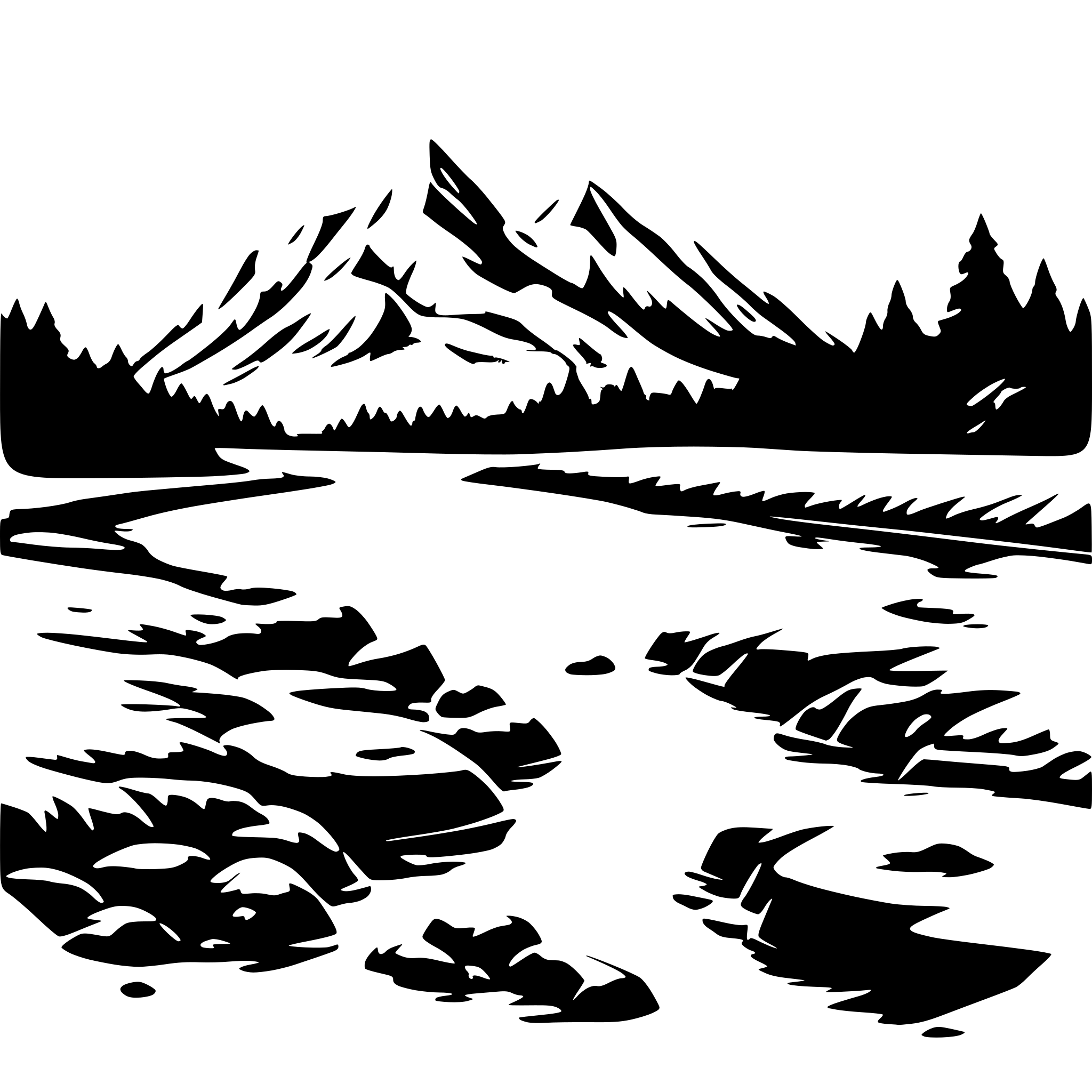 AI-generated SVG of a icy mountain valley river simple clear