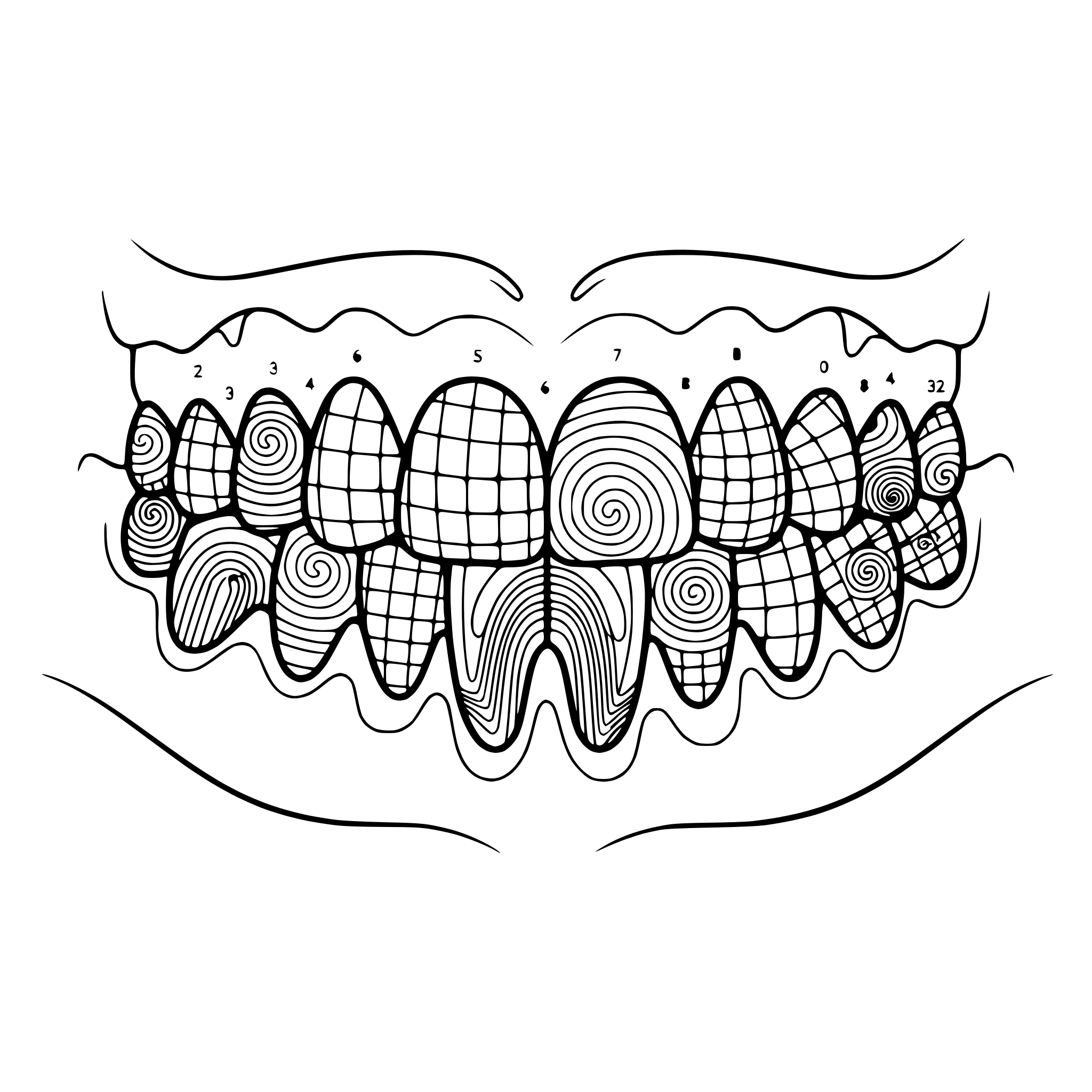 AI-generated SVG of a odontogram