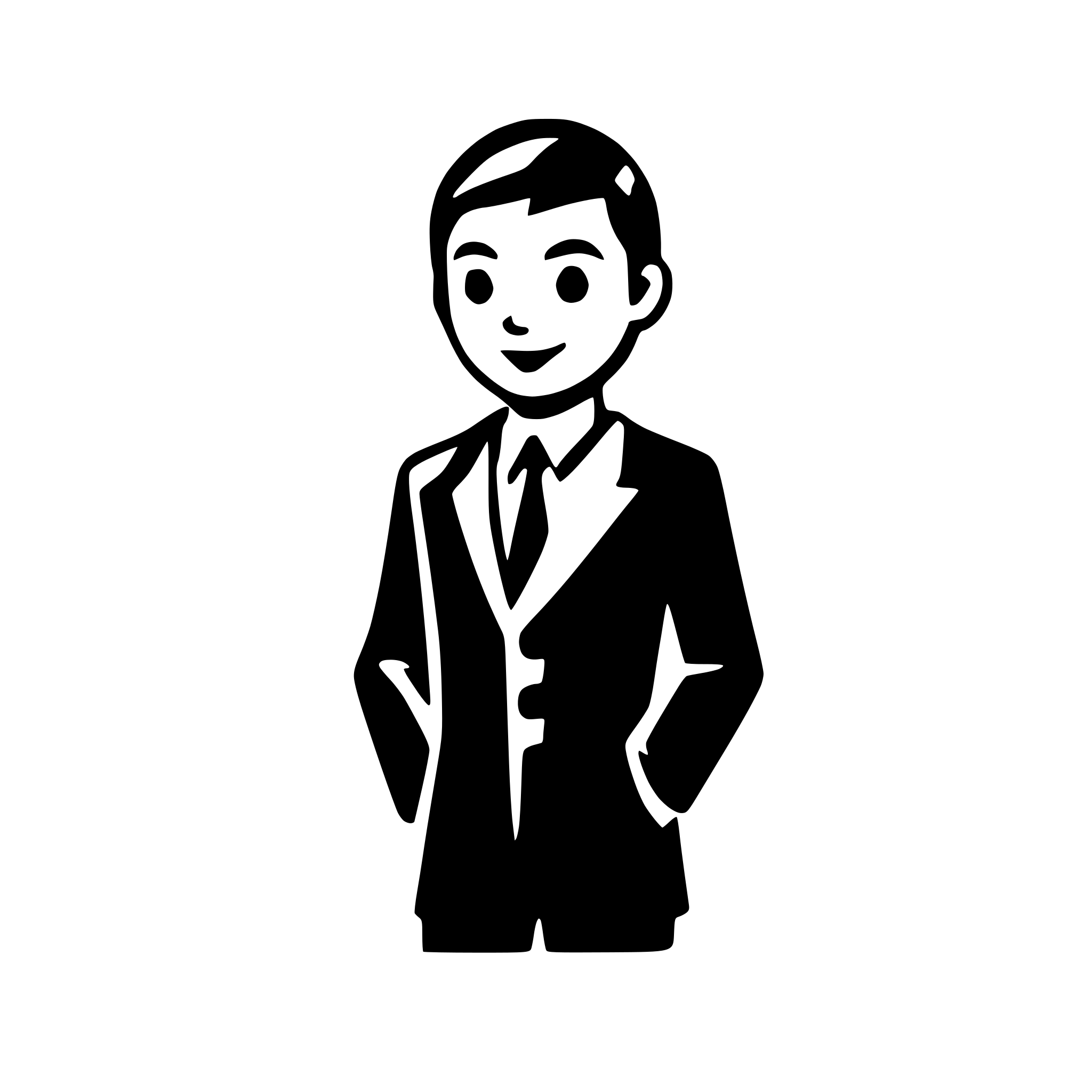 AI-generated SVG of a icon half adult man in suit