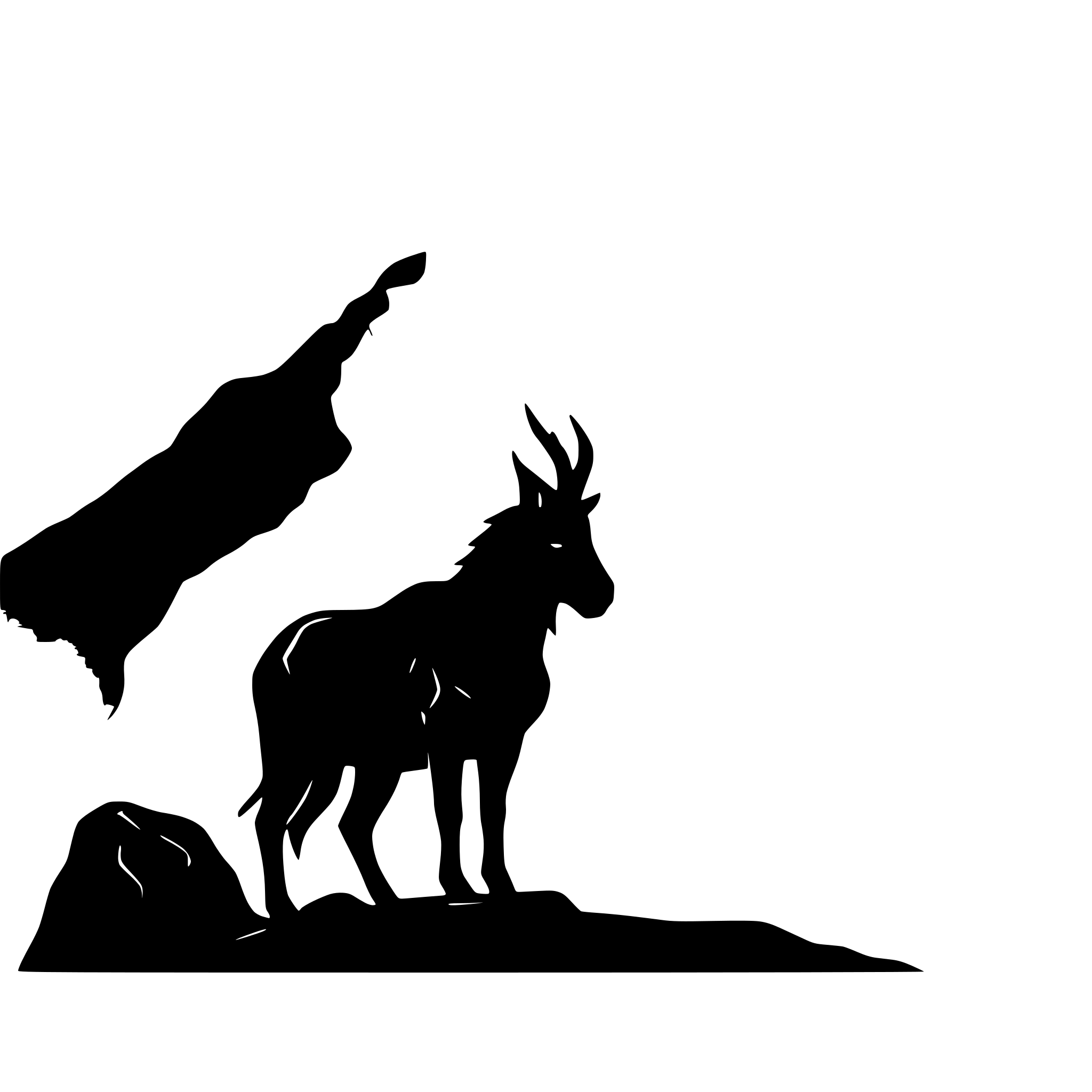 AI-generated SVG of a a rocky mountain background, and on the left side, in the foreground, theres a mountain goat on a peak, looking at the horizon