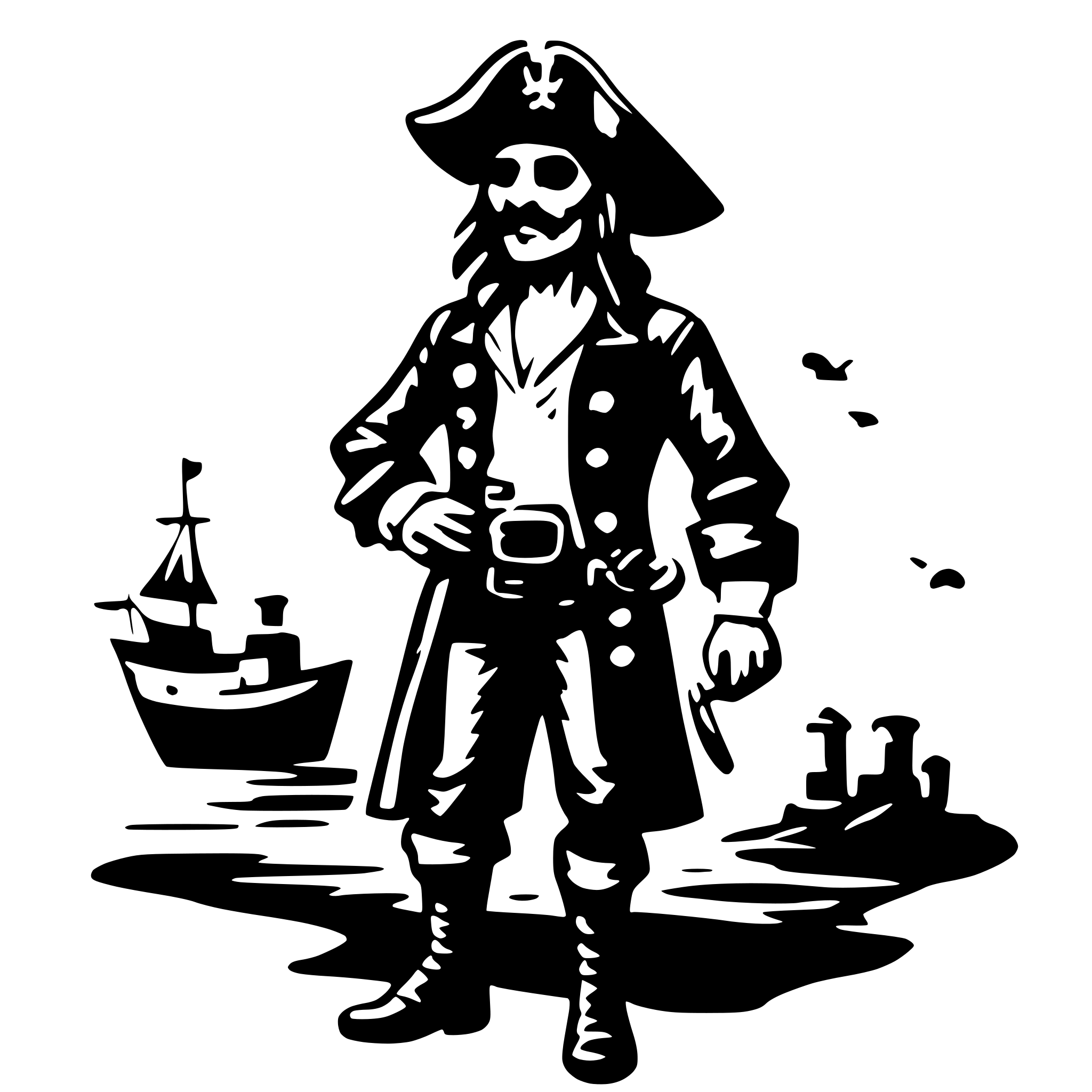 AI-generated SVG of a pirate