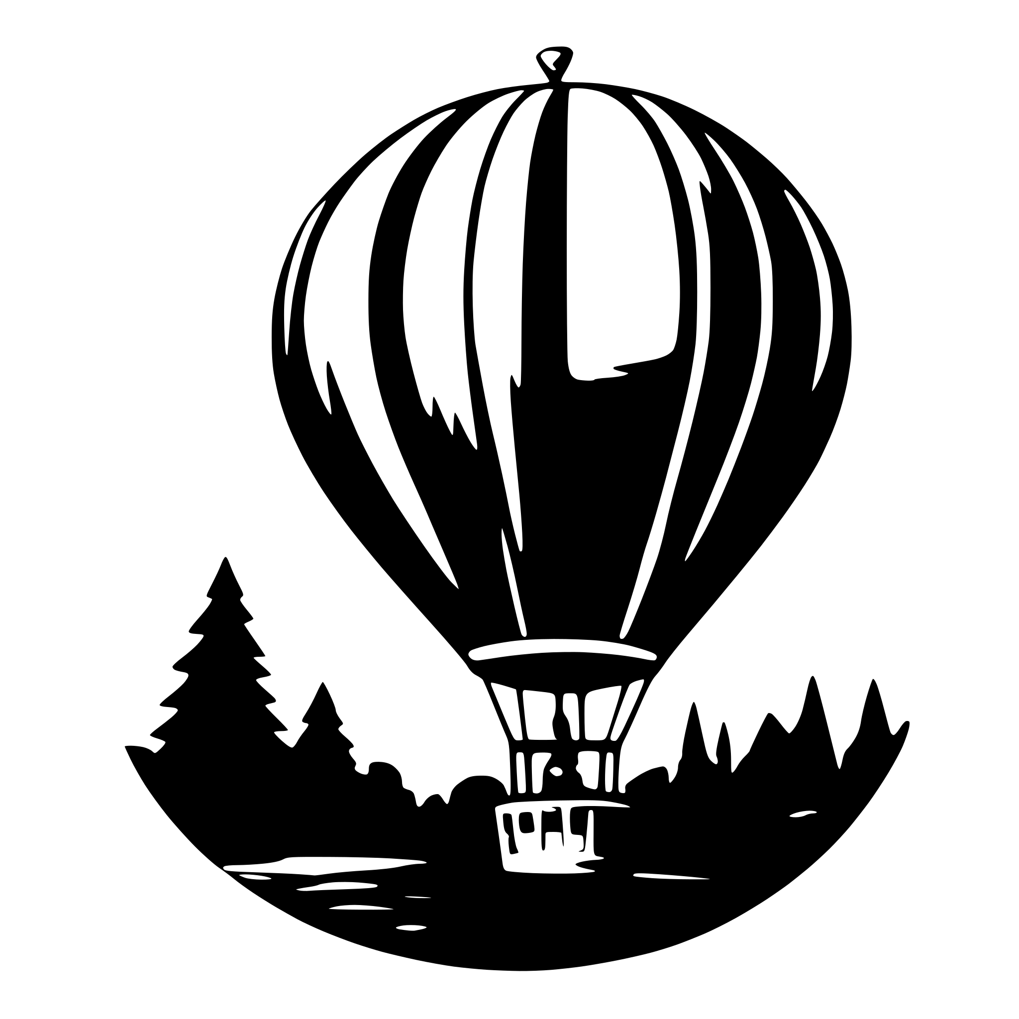 AI-generated SVG of a hot air balloon