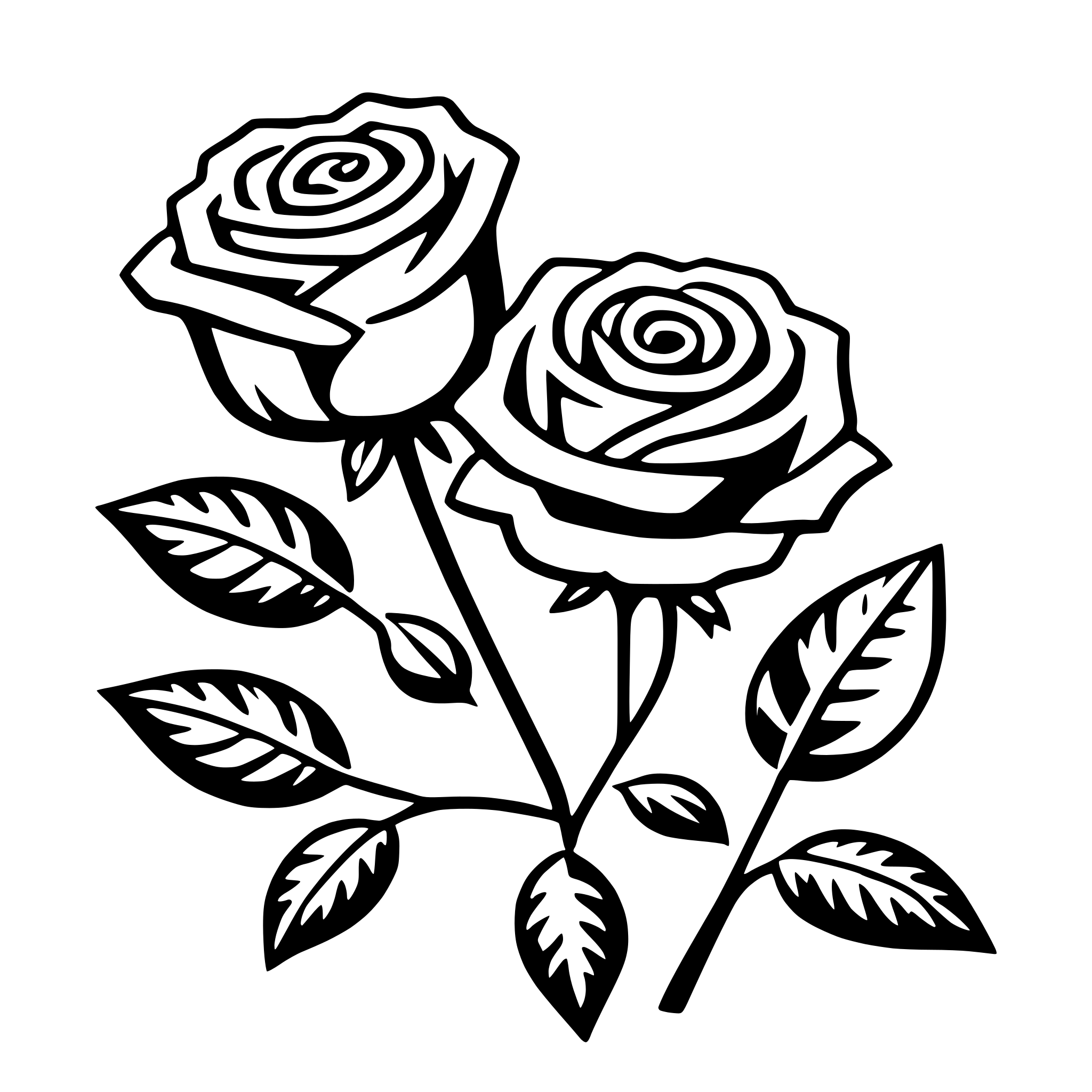 AI-generated SVG of a roses and petals
