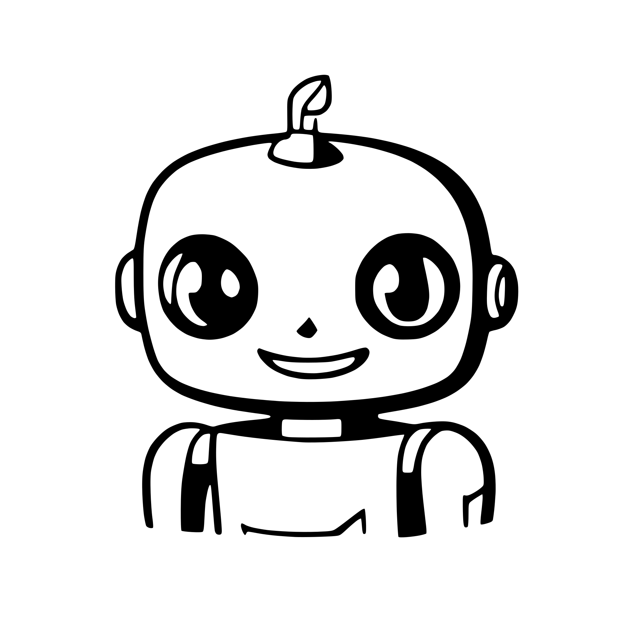 AI-generated SVG of a cute simple robot smiling