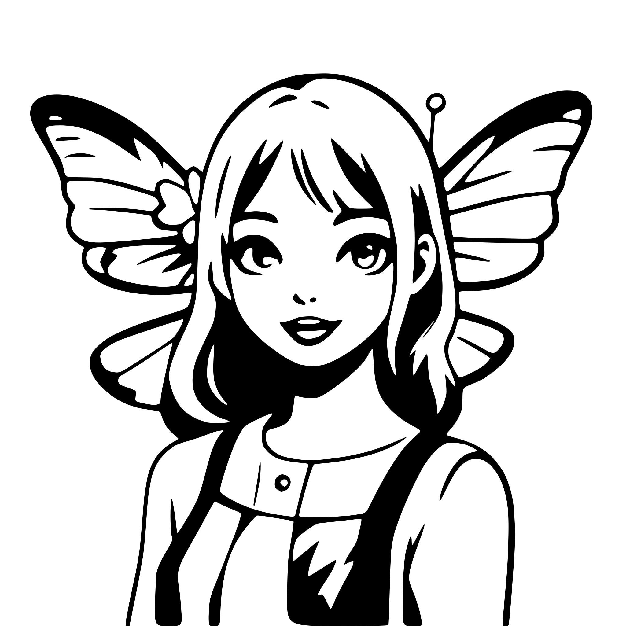 AI-generated SVG of 'girl with butterfly wings'
