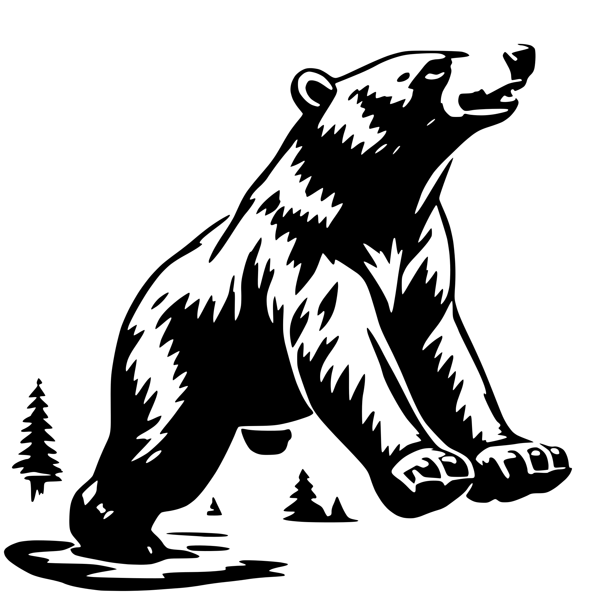 AI-generated SVG of 'A big bear that is flying'