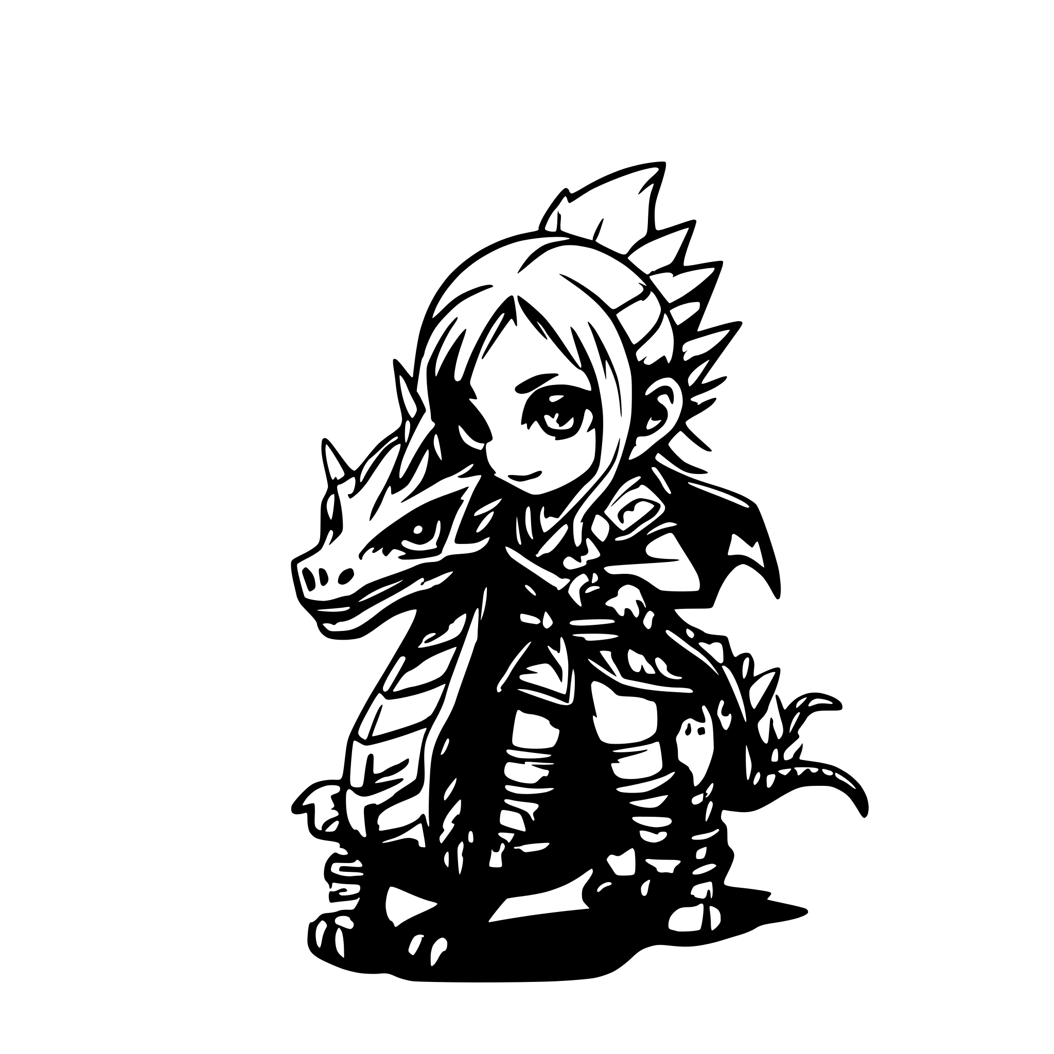 AI-generated SVG of a a dwarf riding a dragon