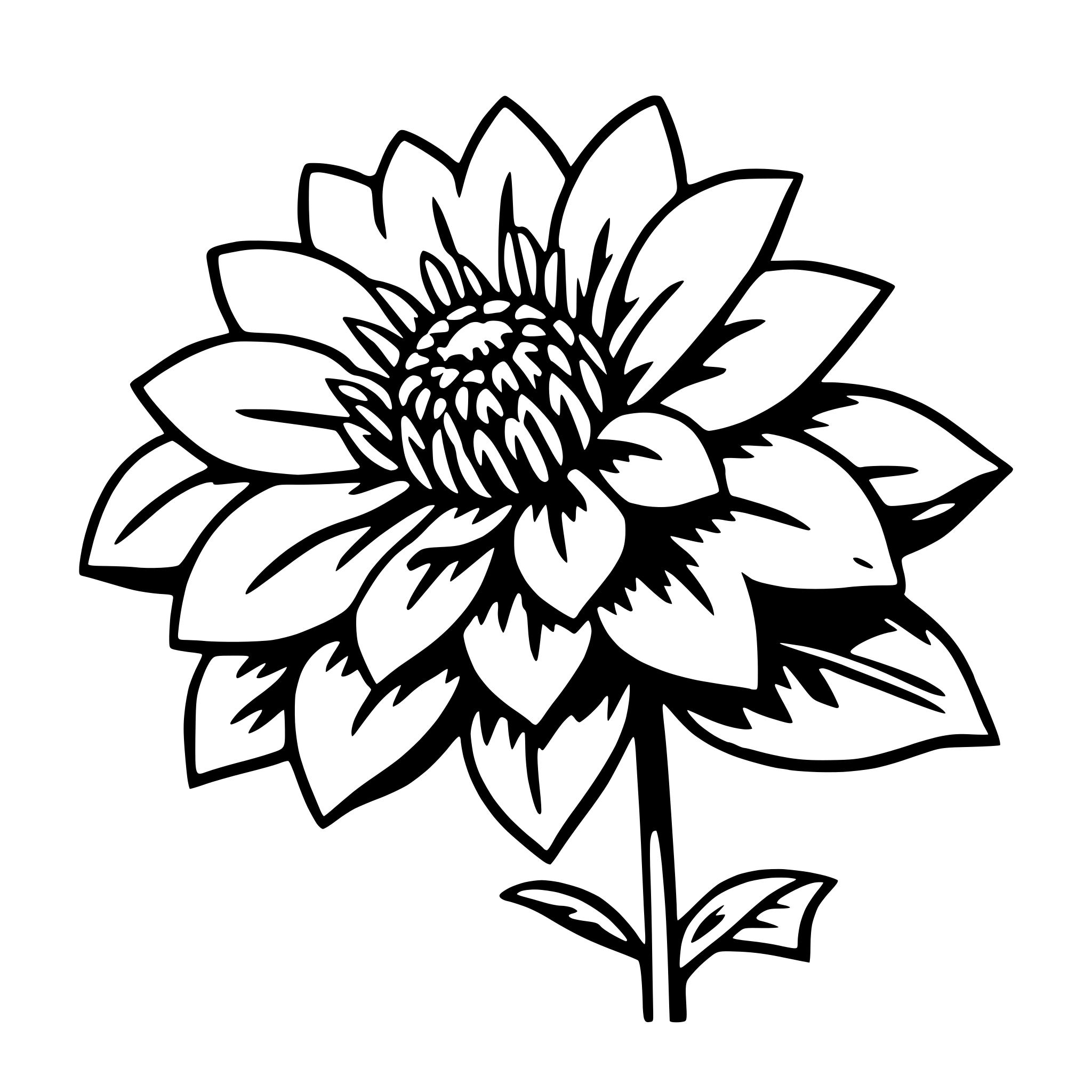 AI-generated SVG of 'dahlia'