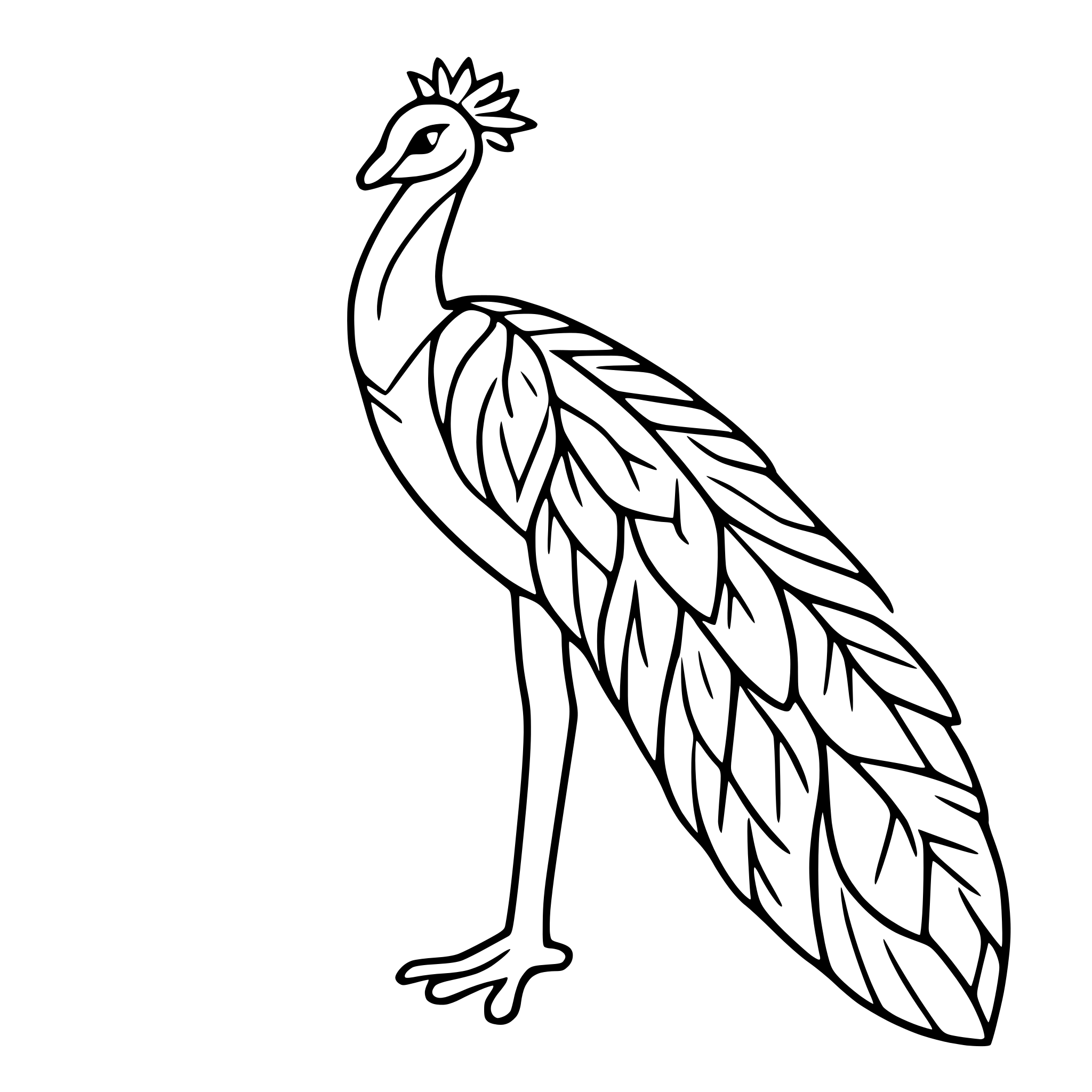 AI-generated SVG of 'elegant peacock with spread feathers'