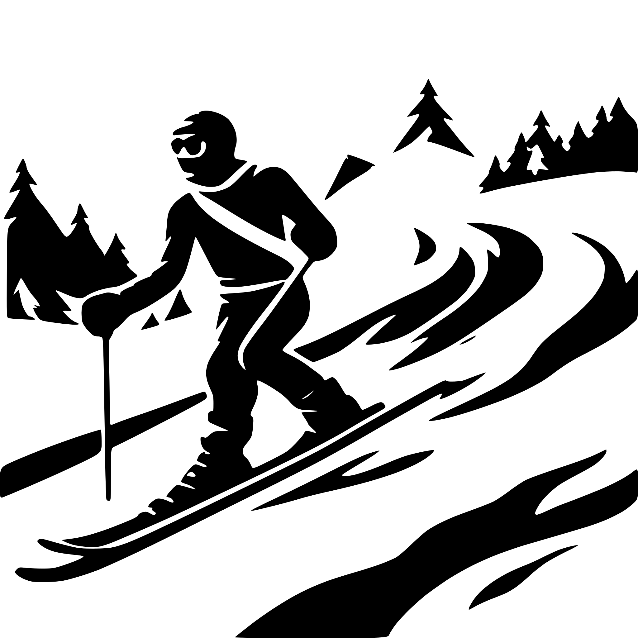 AI-generated SVG of 'Stylized silhouette of a skier skiing down a slope with flowing lines, with the hint of Christmas decor and a peaceful, snowy atmosphere.'