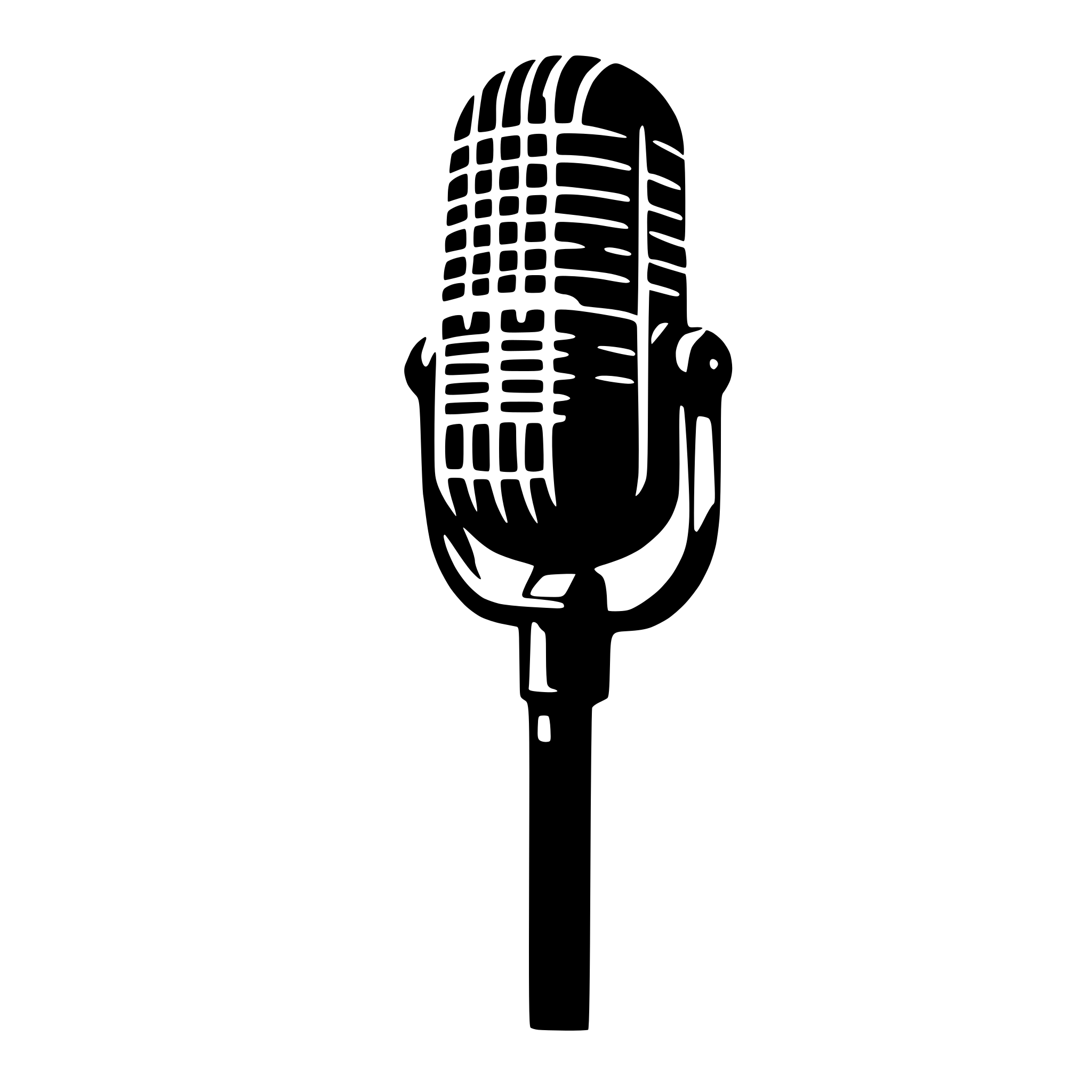 AI-generated SVG of 'Stencil microphone'