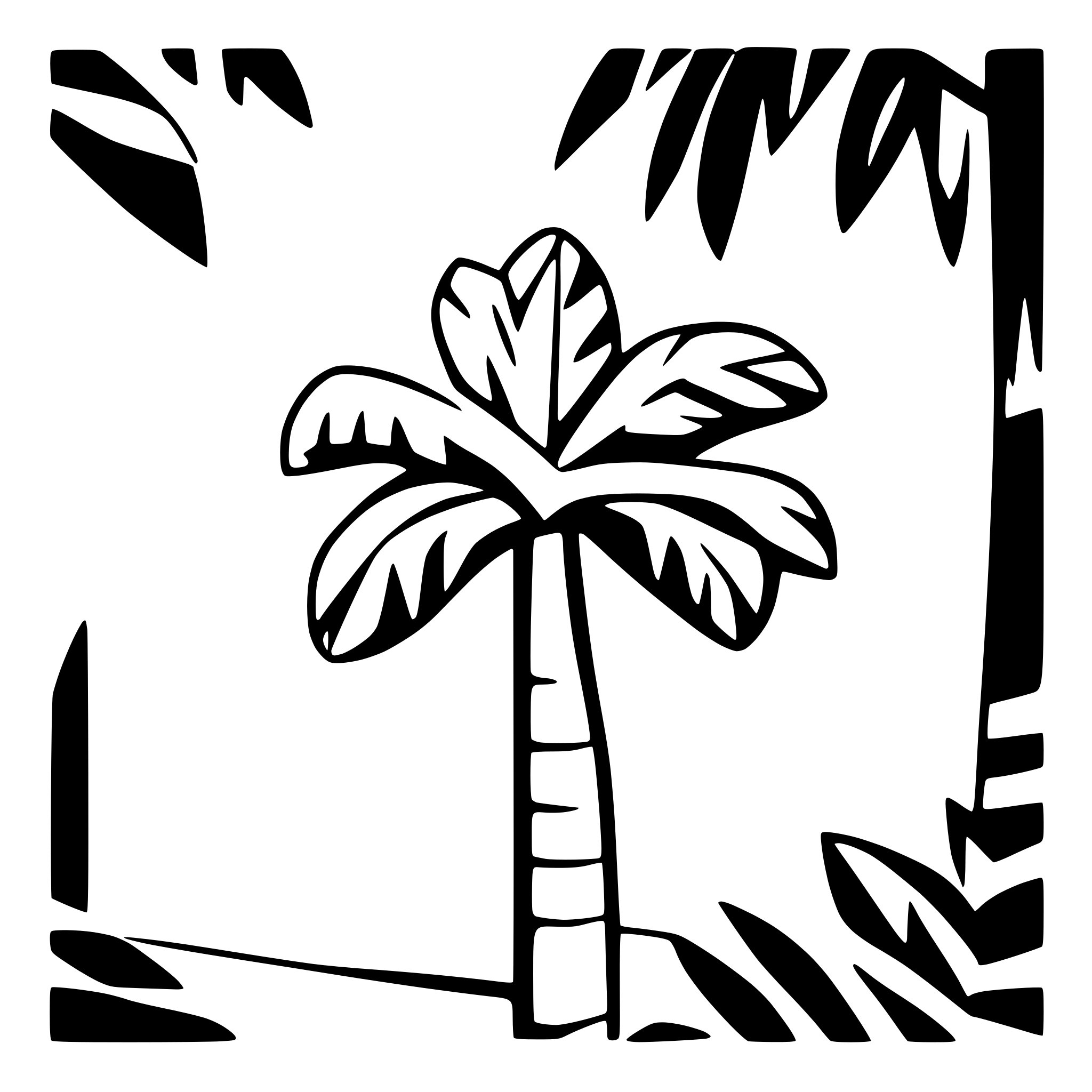 AI-generated SVG of 'Palm tree single simple'