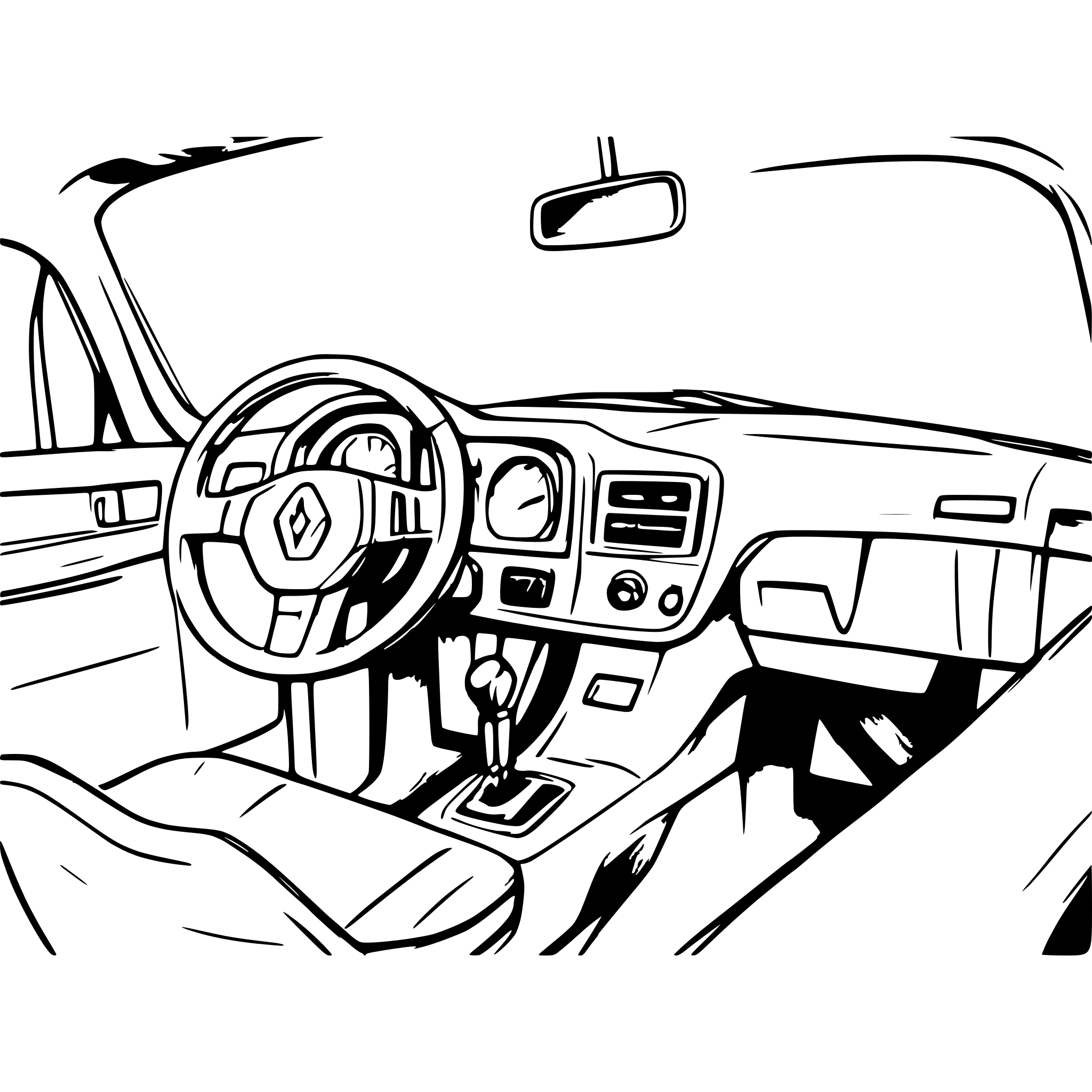 AI-generated SVG of a car cockpit