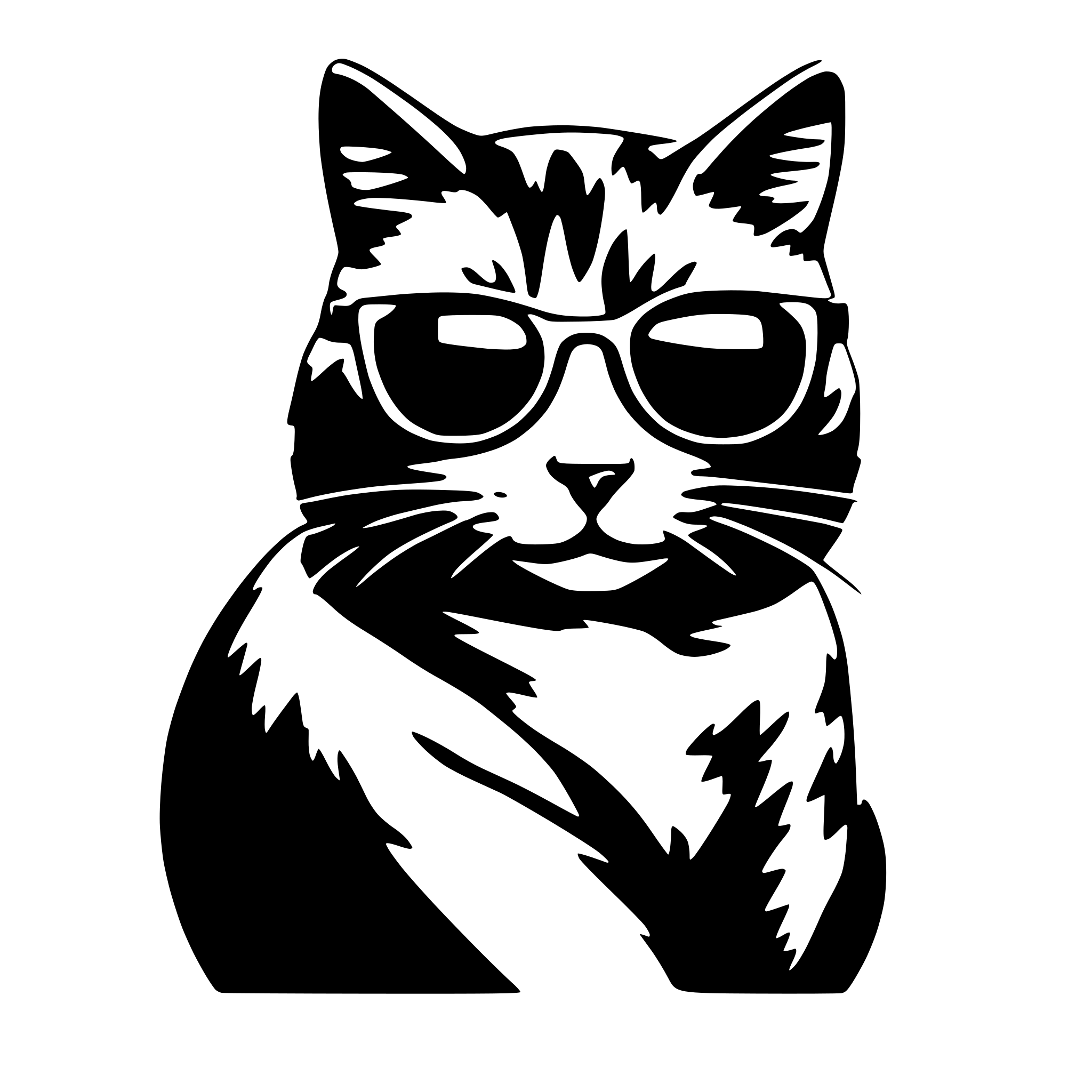 AI-generated SVG of a cat wearing sunglasses