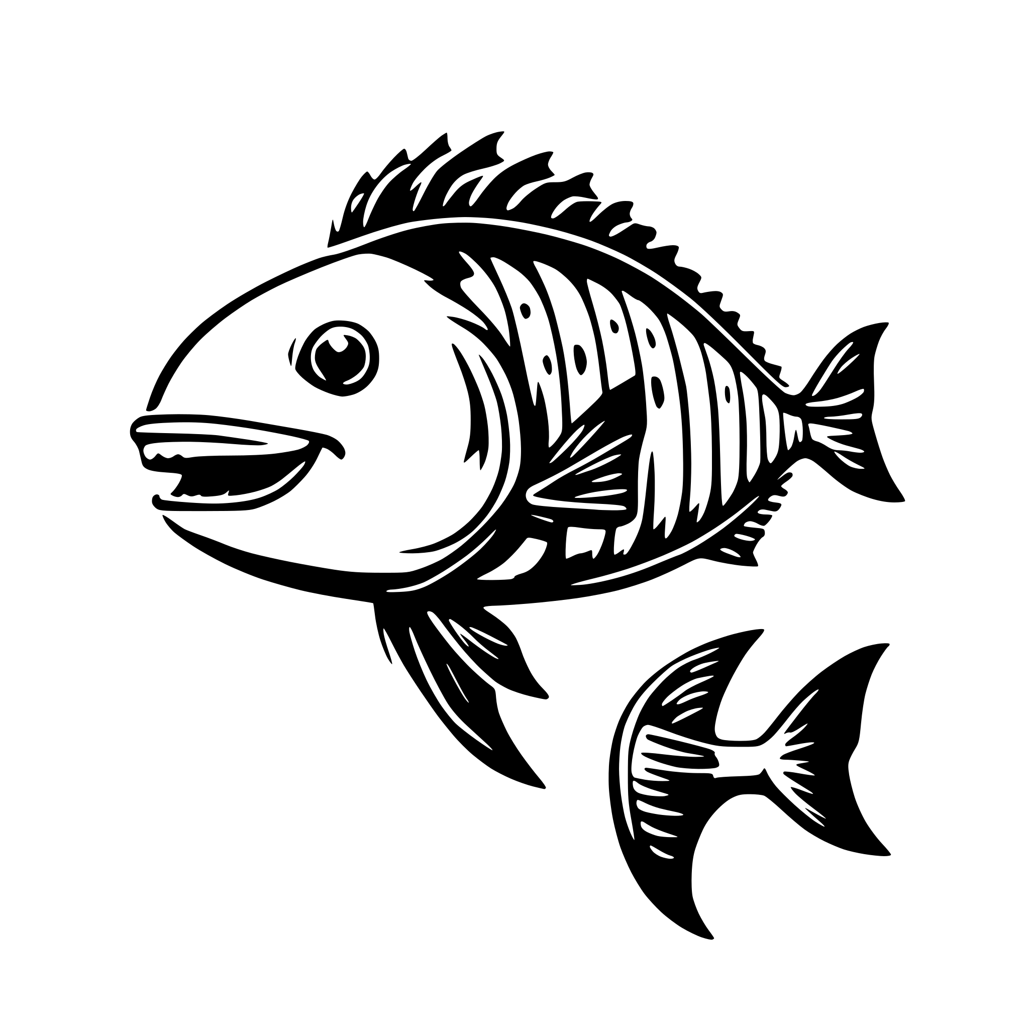 AI-generated SVG of 'side view of elegant toothfish'