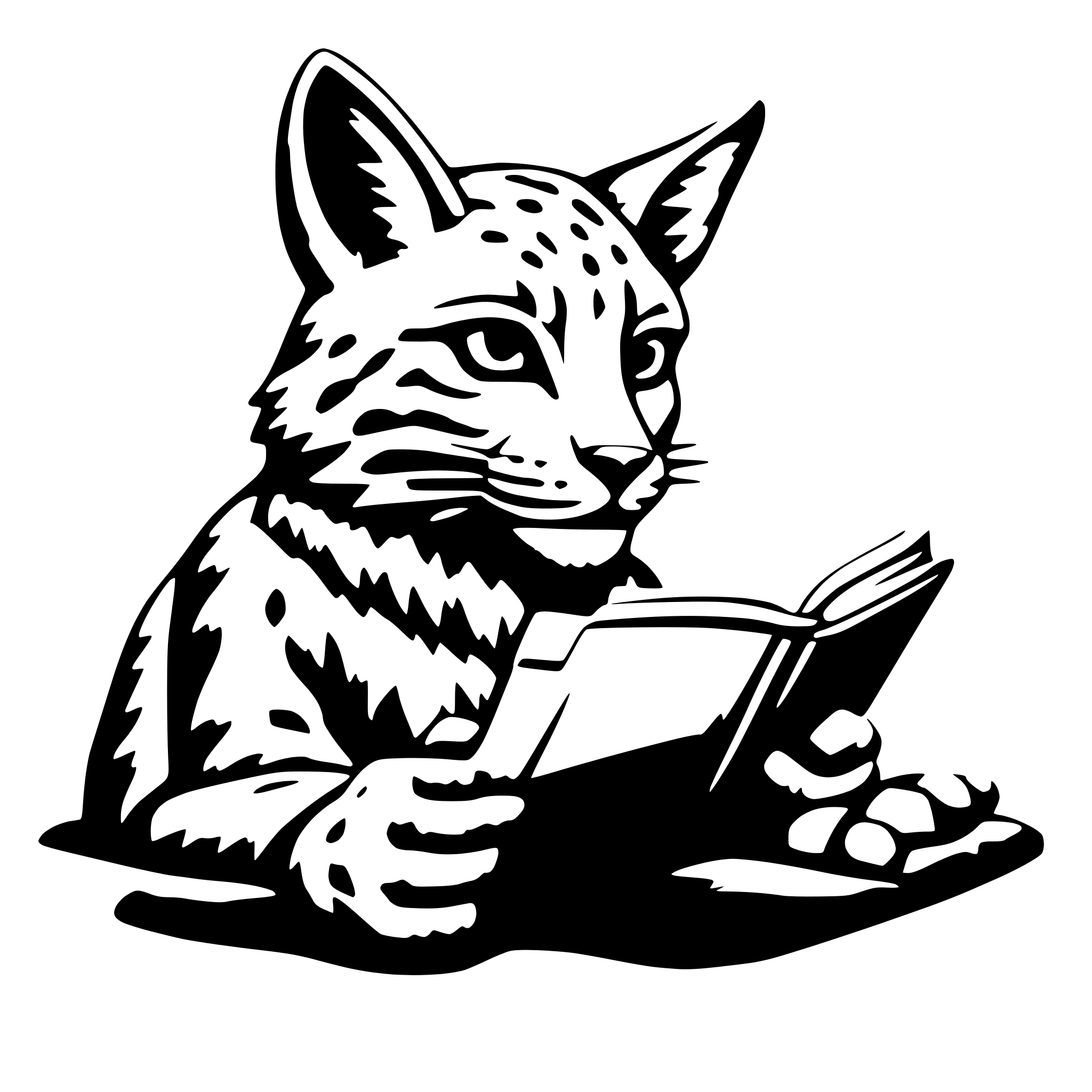 AI-generated SVG of 'bobcat reading book'